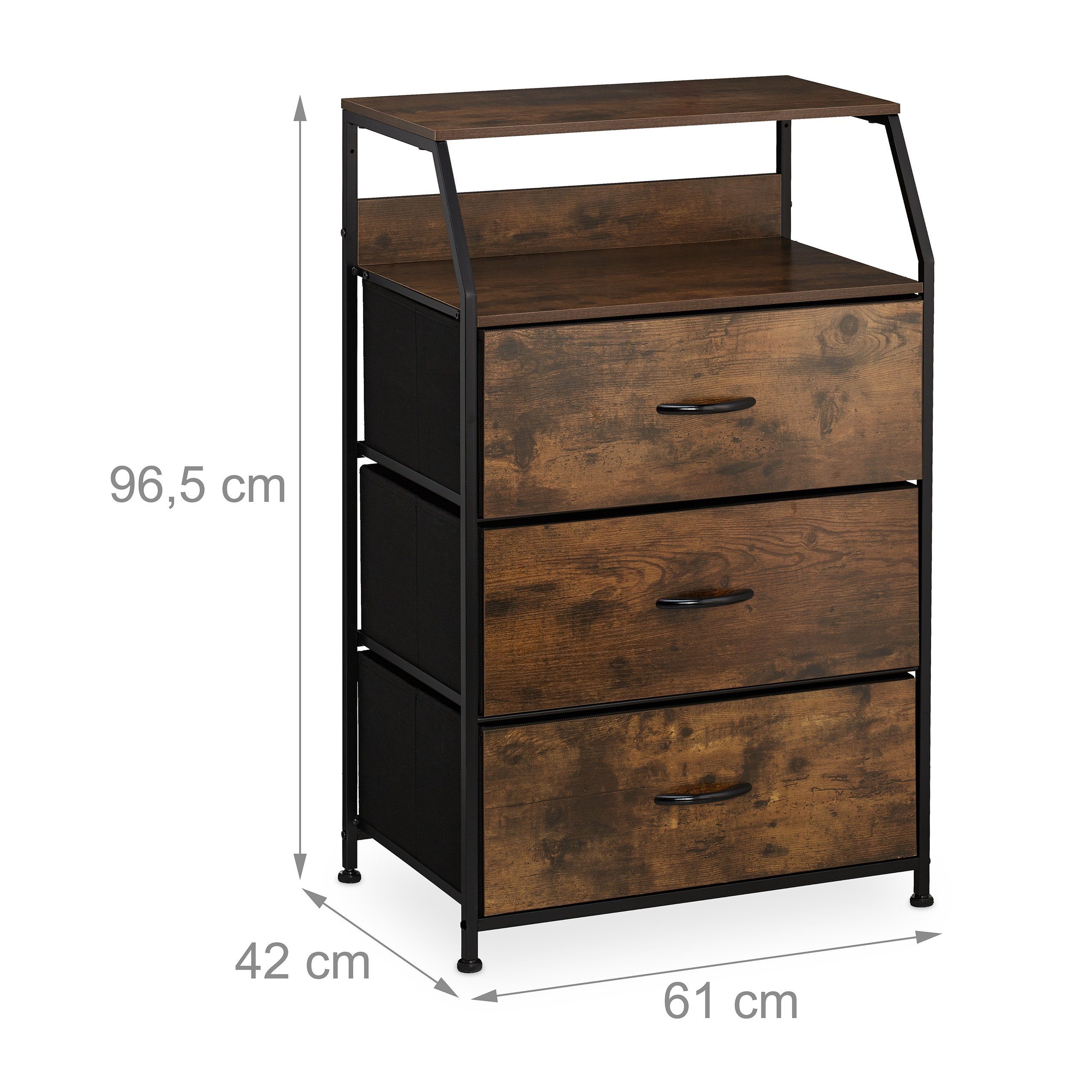 relaxdays Kommode 3 Schublade