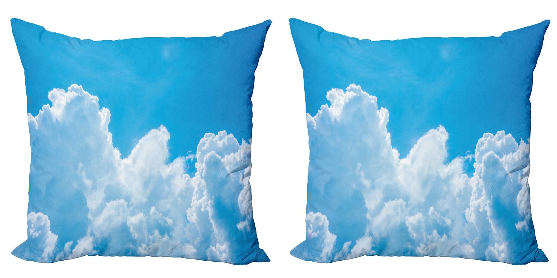 Kissenbezüge Modern Accent Doppelseitiger Digitaldruck, Abakuhaus (2 Stück), Blau Weiss Wolken und Himmel