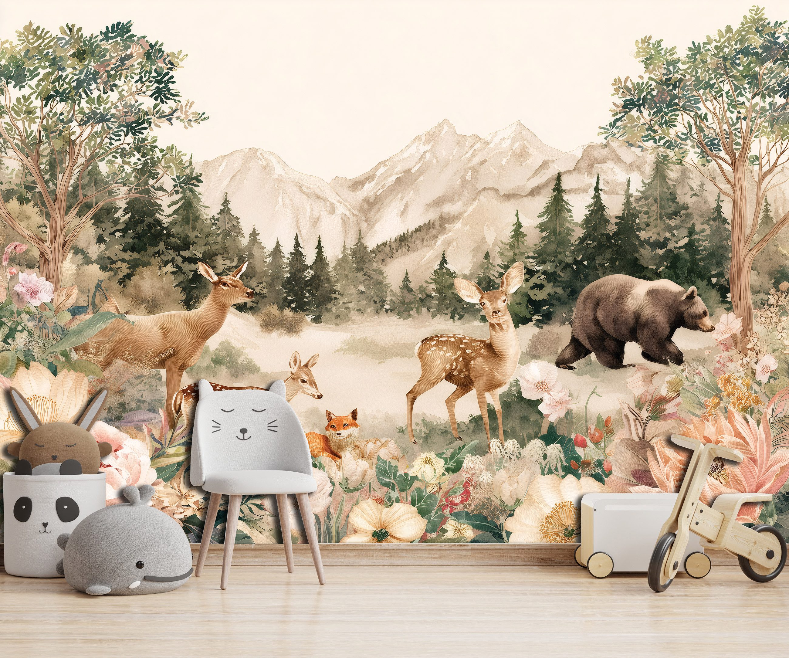 Wallarena Fototapete Kinderzimmer Tiere Hirsch Kinder günstig online kaufen