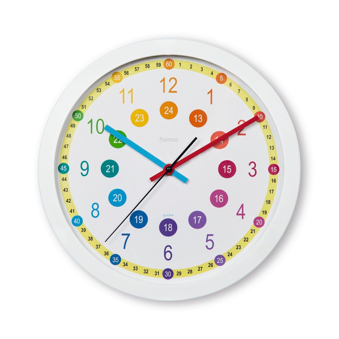 Hama Wanduhr Kinder-Uhr "Sal", ohne Ticken, Ø 30 cm, Bunt (für Kinderzimmer günstig online kaufen