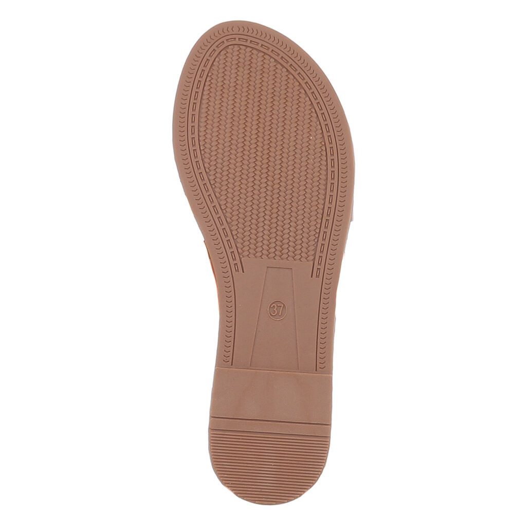 Ital-Design Elegante Damen-Sandalen aus veganem Material, beige Pantolette (89368556) Blockabsatz Pantoletten in Beige