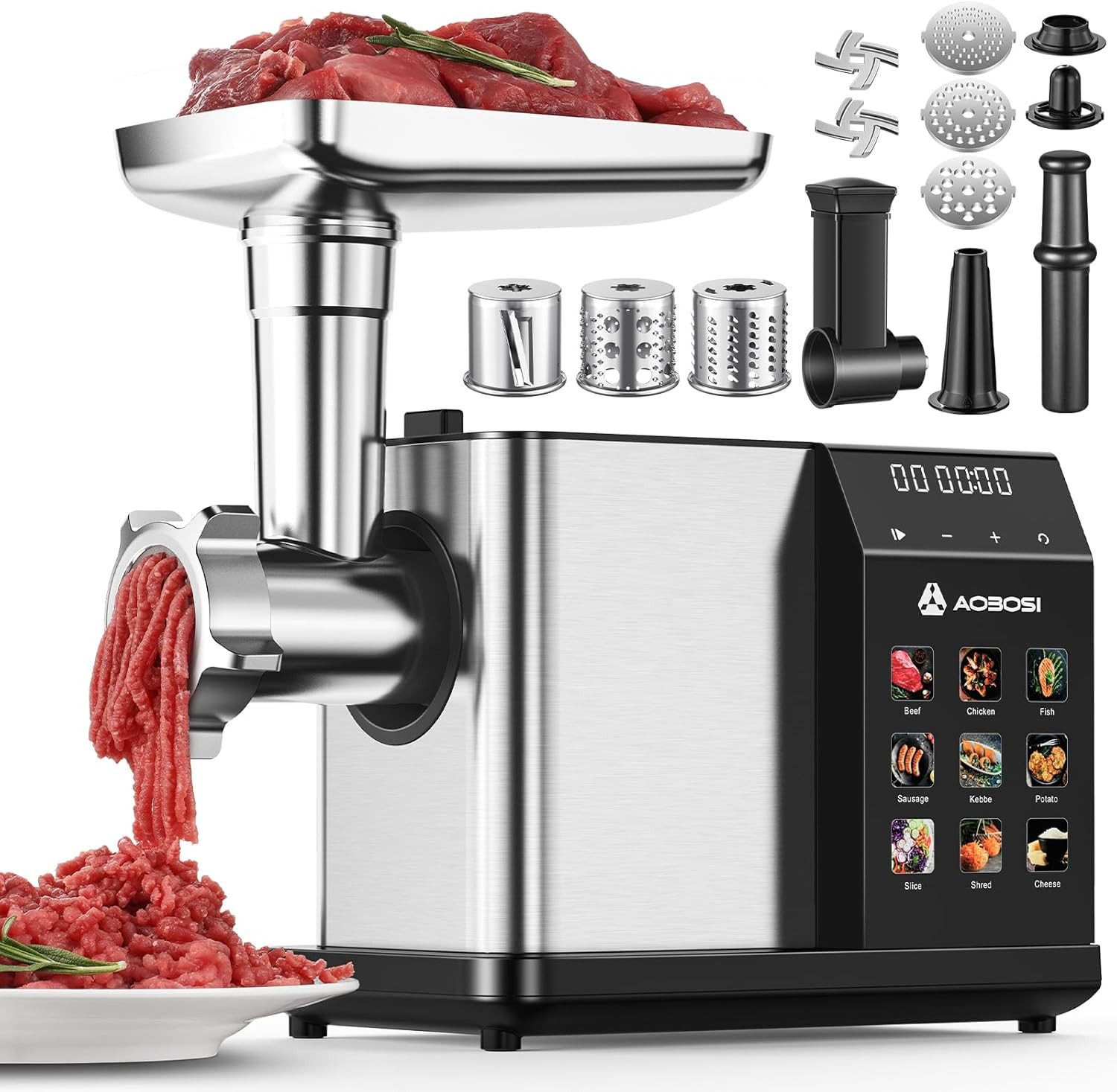 AMZCHEF Fleischwolf CE-AZ-MG10OT2C-SV