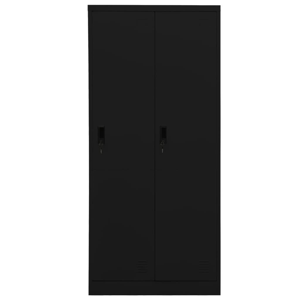 (LxBxH: Stahl Schwarz cm) möbelando Spind Türen 3006982 mit aus in 50x80x180 2
