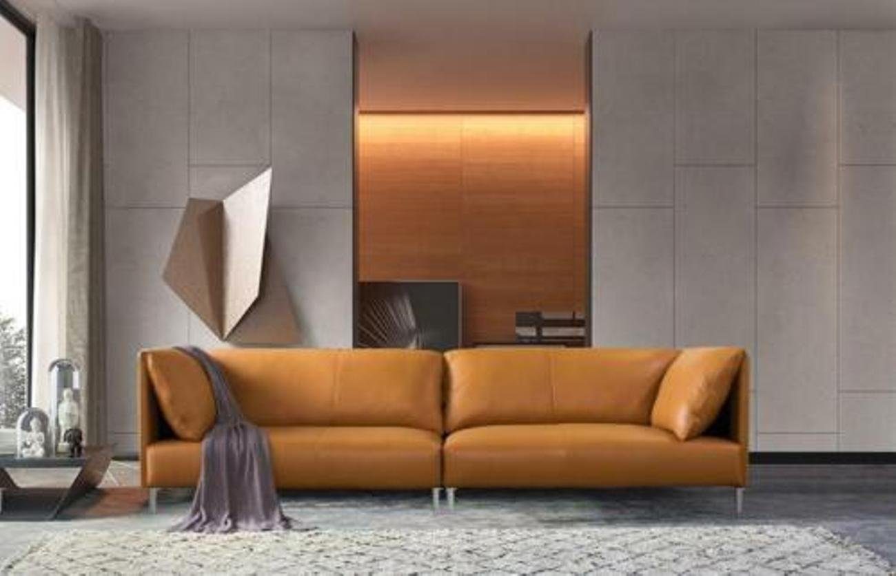 Möbel Sitz 4-Sitzer, JVmoebel Gelb Sofas Sitzer Sofa Polster Leder Italien Big Couch Vier XXL