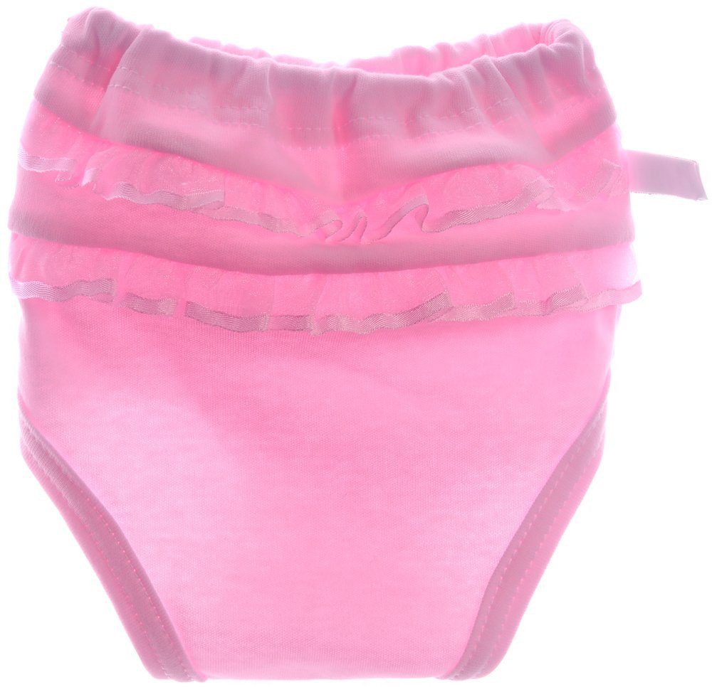 La Bortini Slip Baby Höschen mit Rüschen am Po Slip Unterhose in Rosa aus reiner Baumwolle, 44 50 56 62 68 74 80 86 92 98