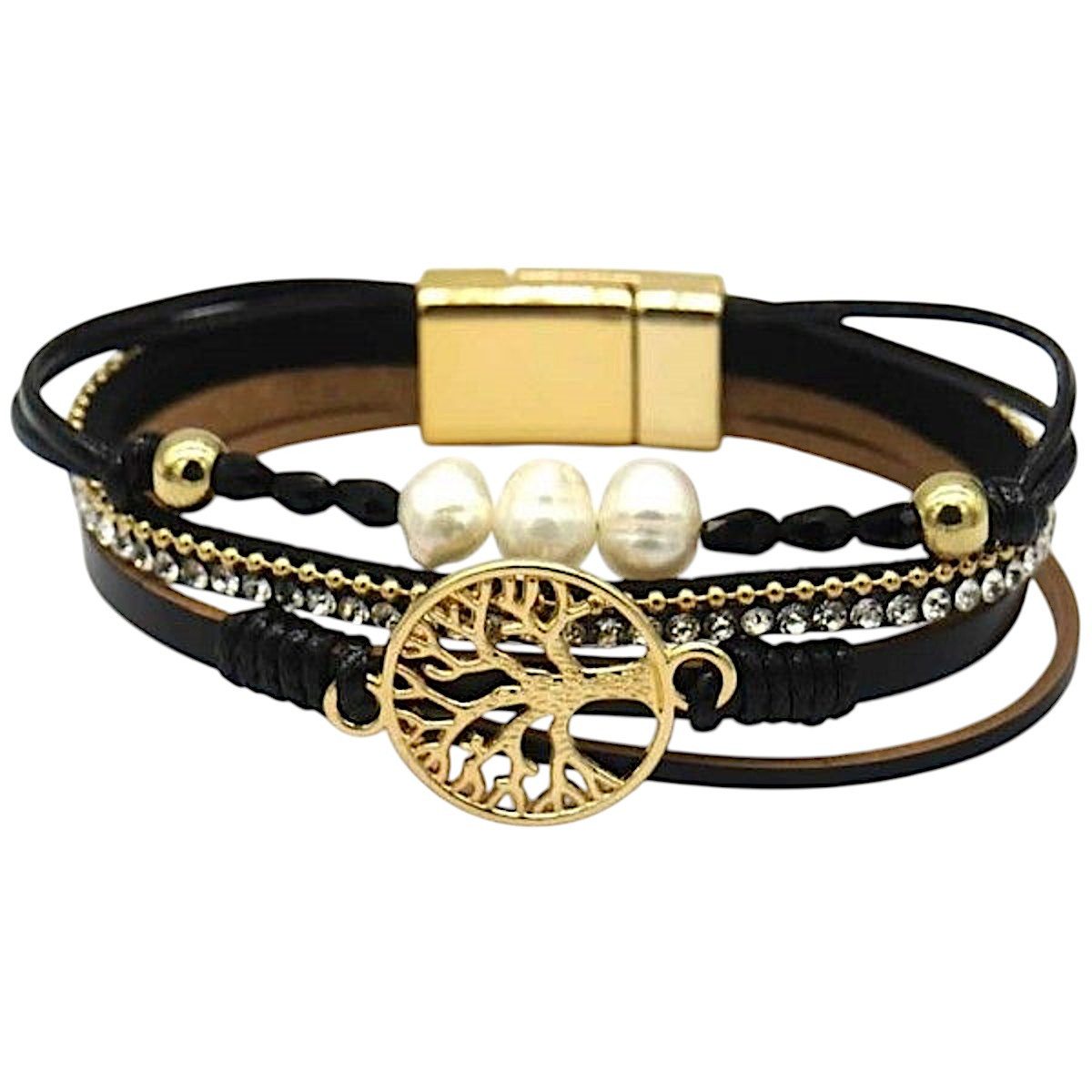 KARMA Armband Damen PU Leder mehrreihig günstig online kaufen