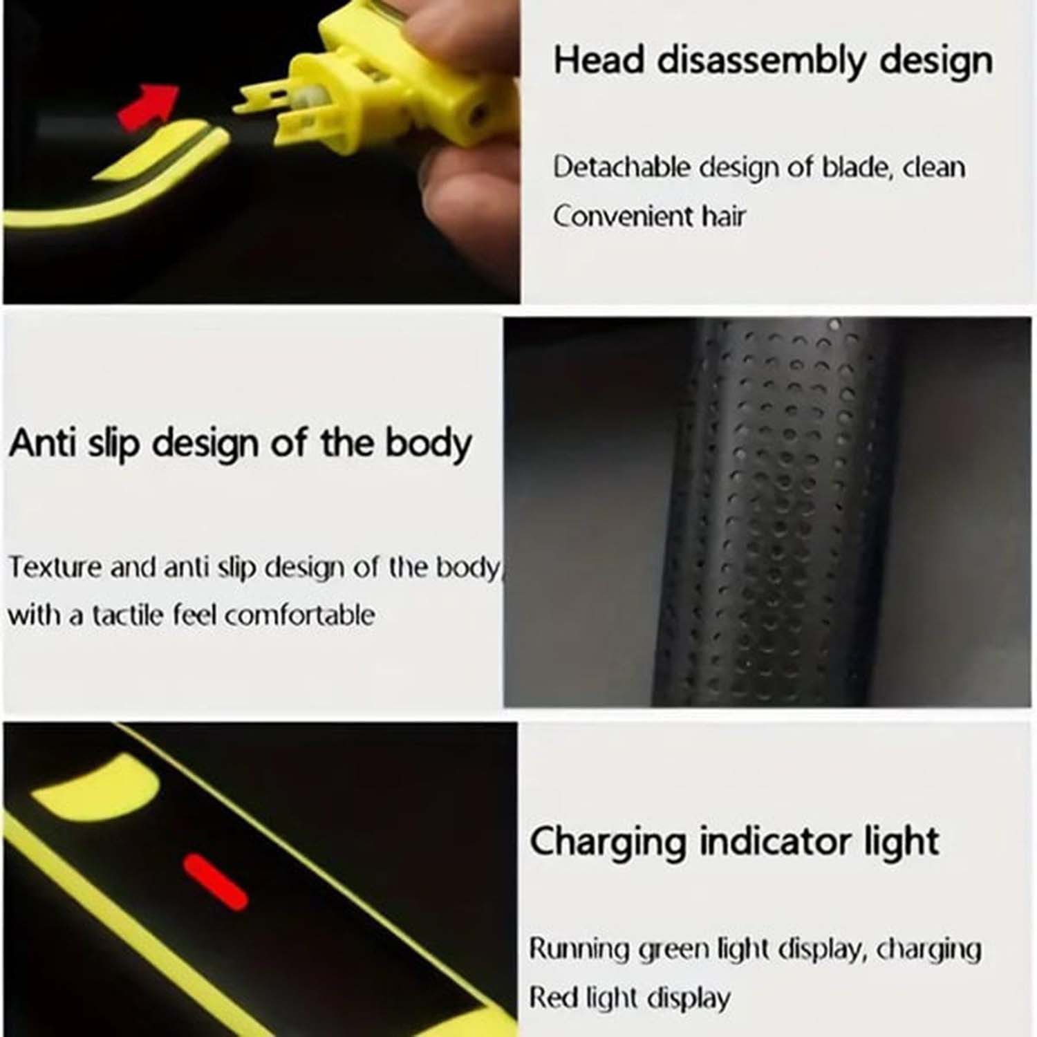 trends for living Elektrorasierer Elektrischer Herrenrasierer USB-Ladefunktion vollständig abwaschbar, Vollständig abwaschbar, Aufsätze: 4, Gesichtsrasierer, mit 1/2/4/6 Mm Grenzkämmen für Ganzen Körper, Rasierer und Bodygroomer zum Trimmen Stylen und Rasieren