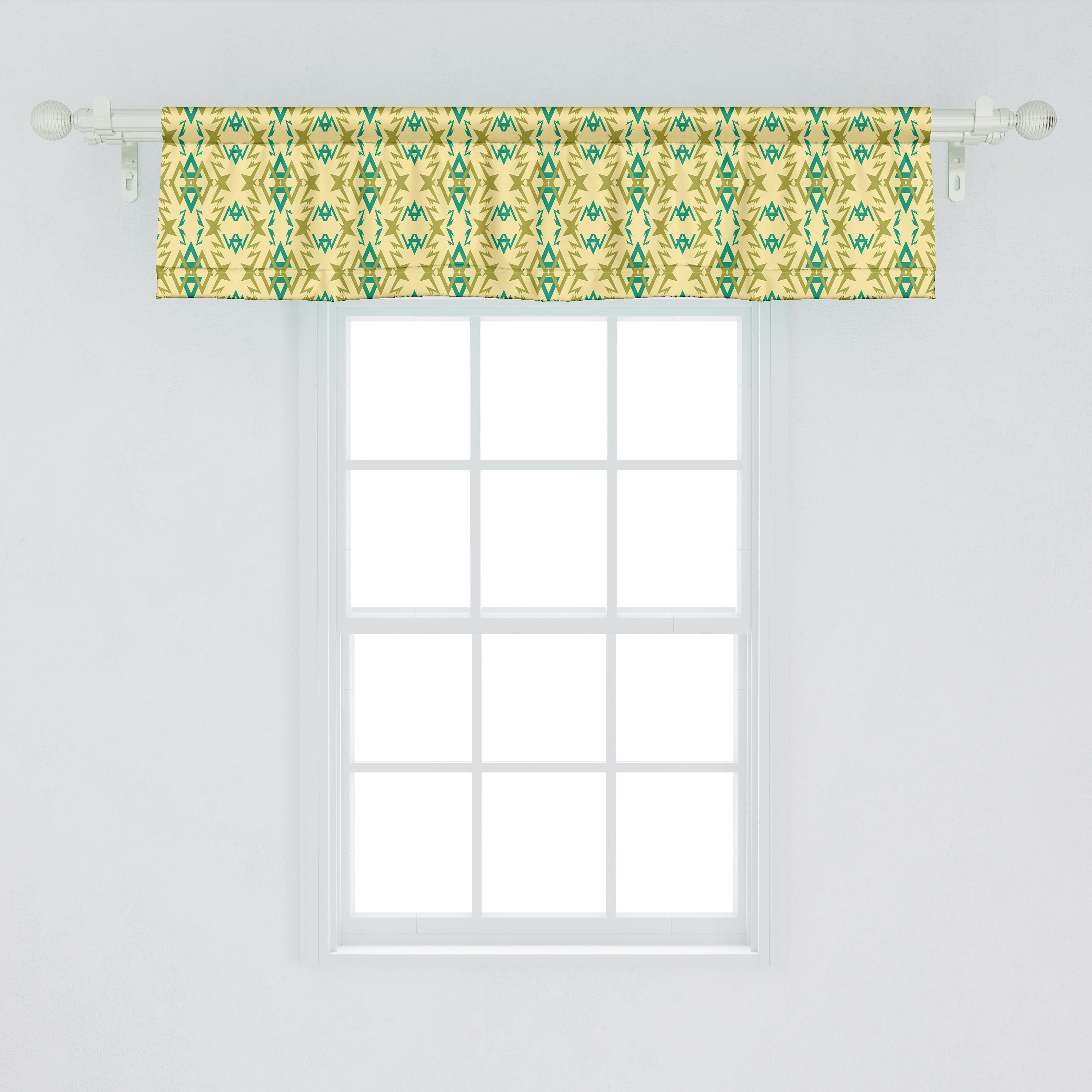 Scheibengardine Vorhang Volant für mit Geometric Küche Abstrakt Schlafzimmer Abakuhaus, Stangentasche, Microfaser, Dekor Skurril