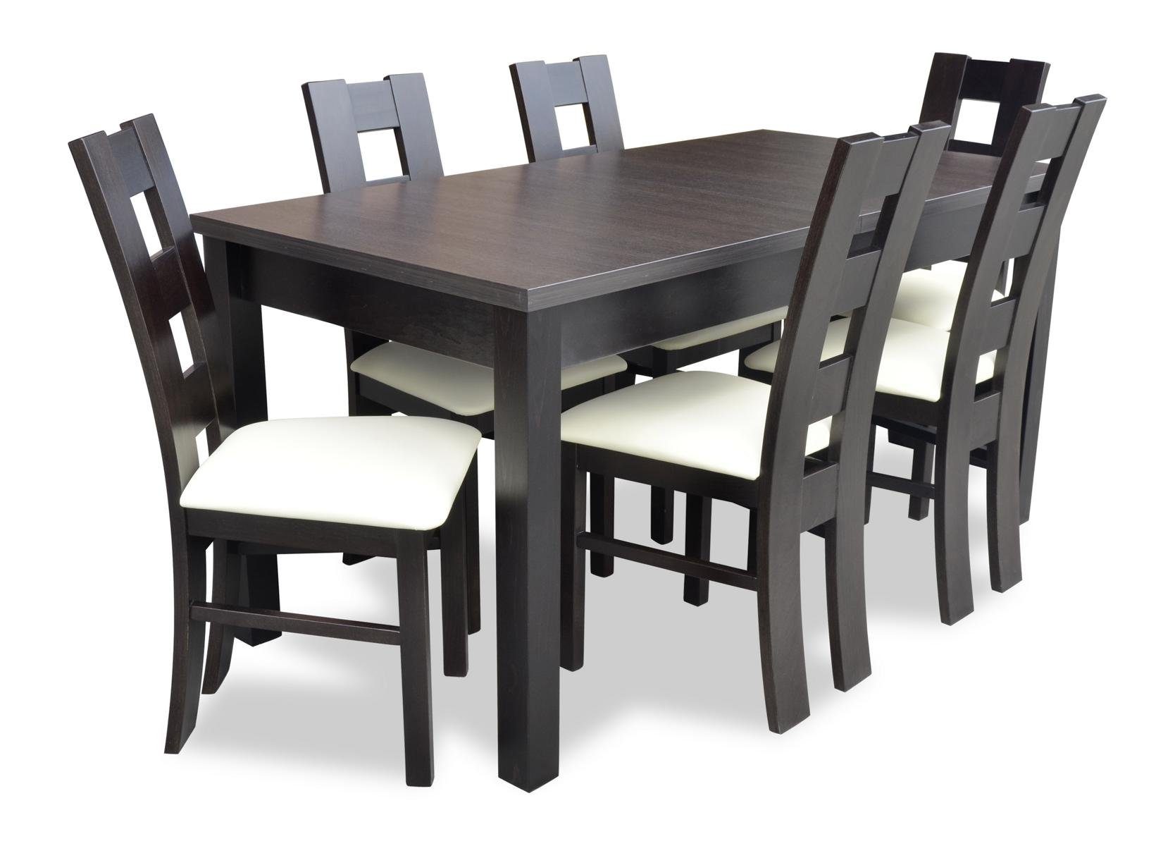 Design Lehn Set Stühle 7 tlg. 6 Esszimmer Essgruppe, Tisch Möbel Neu JVmoebel Garnitur Stuhlgruppe