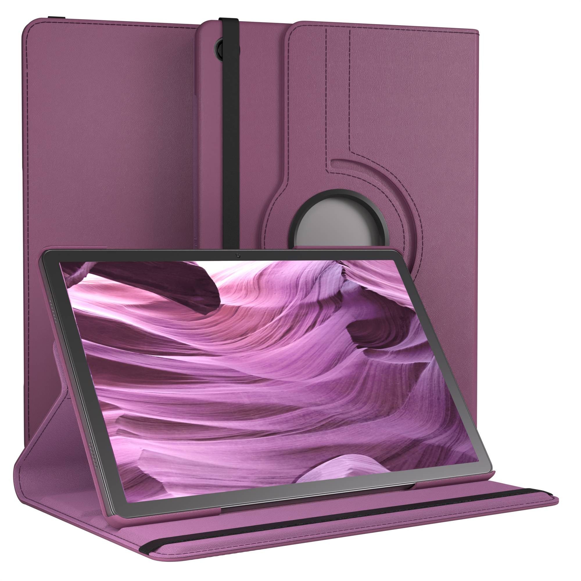 EAZY CASE Tablet-Hülle Rotationcase für Samsung Galaxy Tab A11 Plus 11 Zoll, Tablet-Hülle Bookstyle Case Fullcover Schutz Tasche Stehfunktion Lila