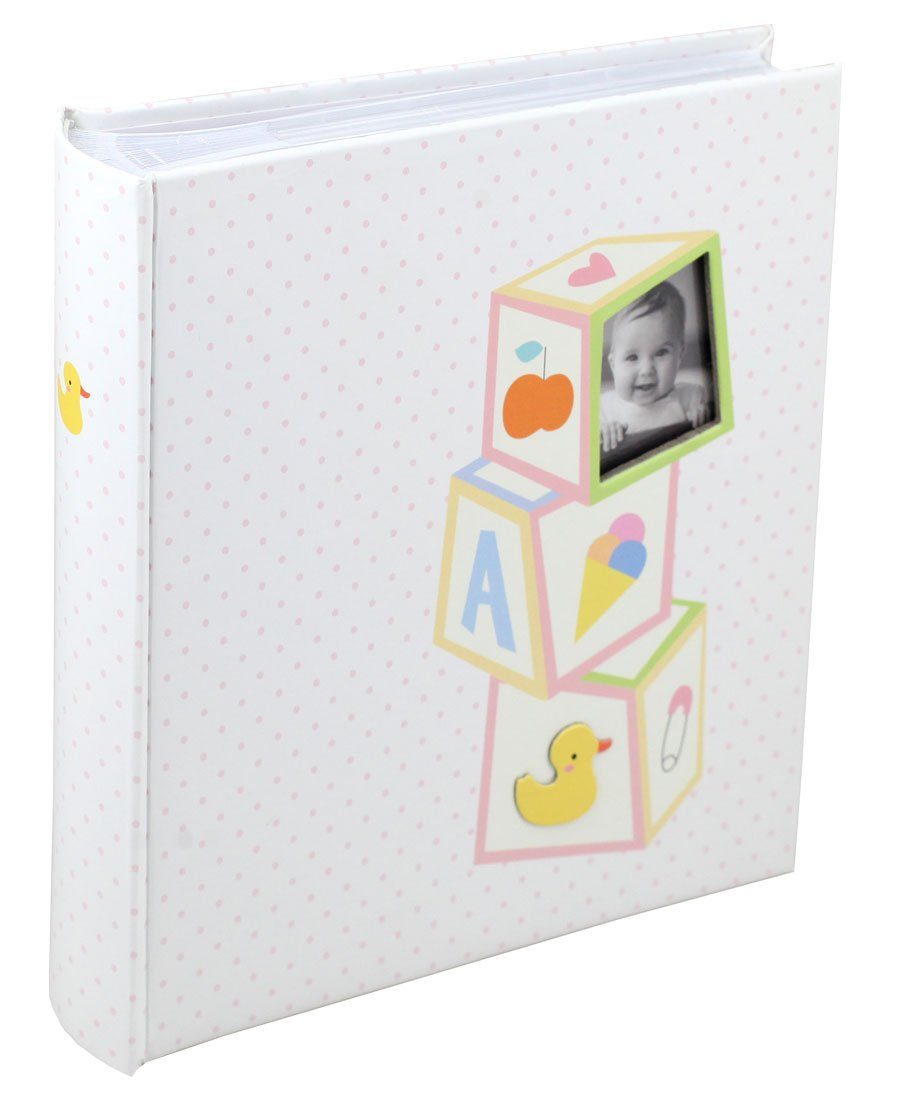 IDEAL TREND Fotoalbum Baby's Toys Fotoalbum für 200 Fotos in 10x15 cm Baby Kinder Foto Album Memoalbum Rosa