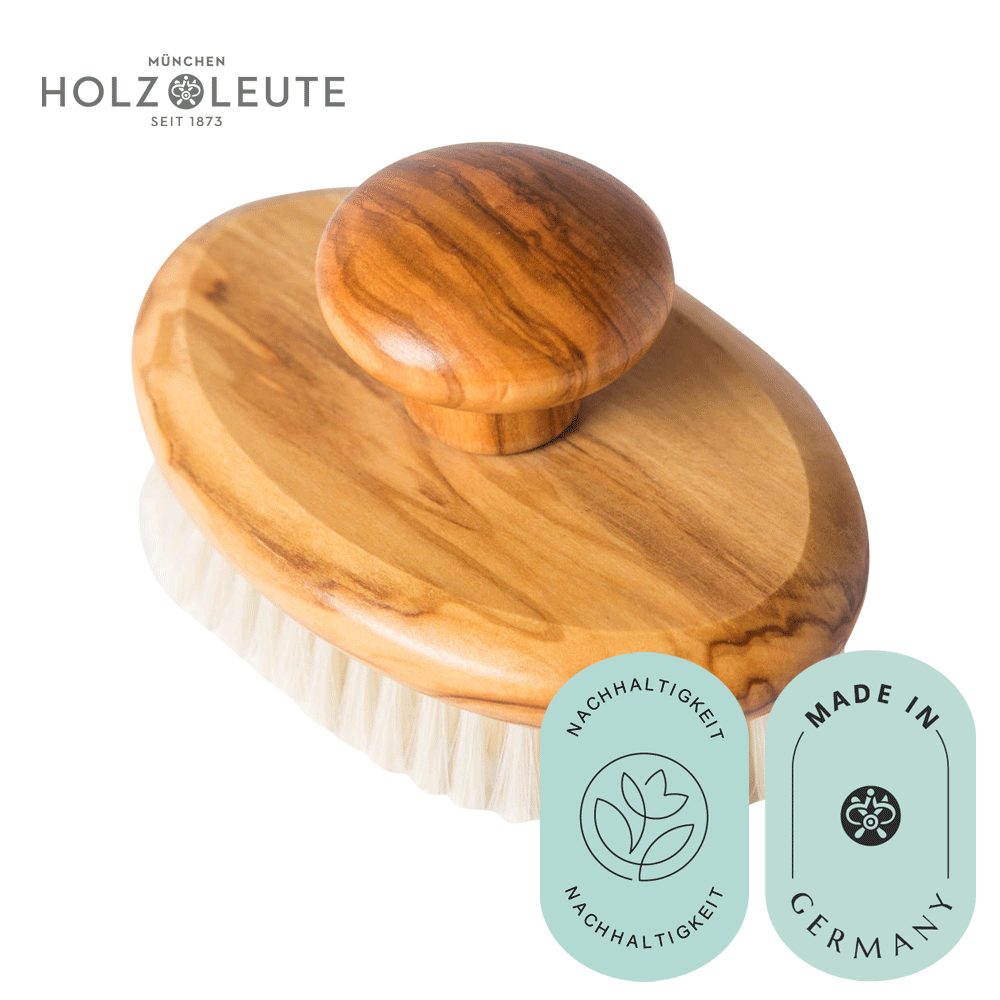 Wellfit Trockenmassagebürste Aus Holz – Mit Gurt, Für Trockene Hautmassage