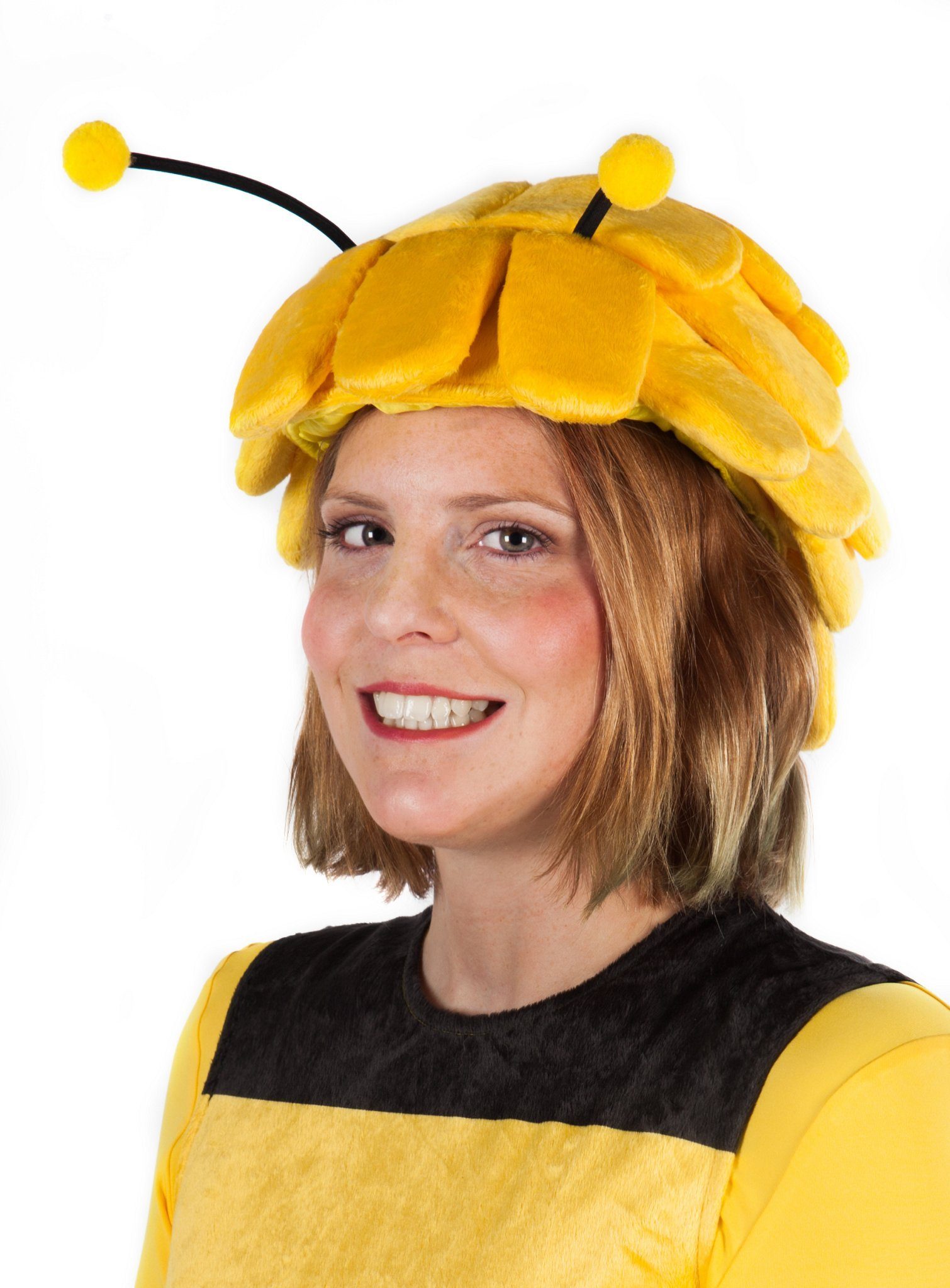 Maskworld Kostüm Biene Maja Kopfbedeckung Fasching Karnevalskostüm, Für große Bienen mit Köpfchen - original lizenziert!