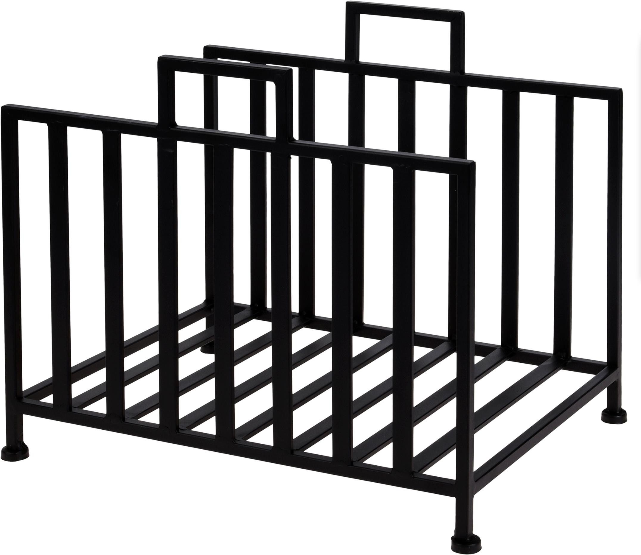 matrasa Kaminholzregal GRID Metall schwarz - Kaminholzständer Feuerholz Regal Kaminholz, BxTxH:31x41x35 cm, vollständig montiert