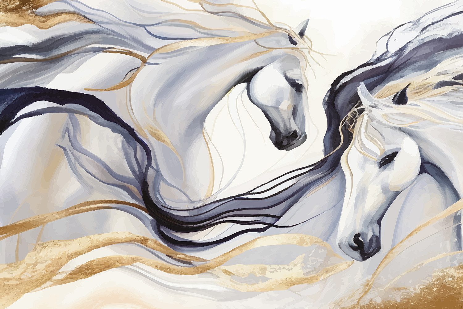 queence Leinwandbild Kathrin, Kunst, Pferde, Pferdebilder, klassische Fantasie (1 St), Premium-Leinwandstoff, Handarbeit aus Deutschland