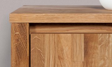 Natur24 Sideboard Kommode Tinci Wildeiche massiv 80x45x112 mit 2 Türen und Holzbeinen