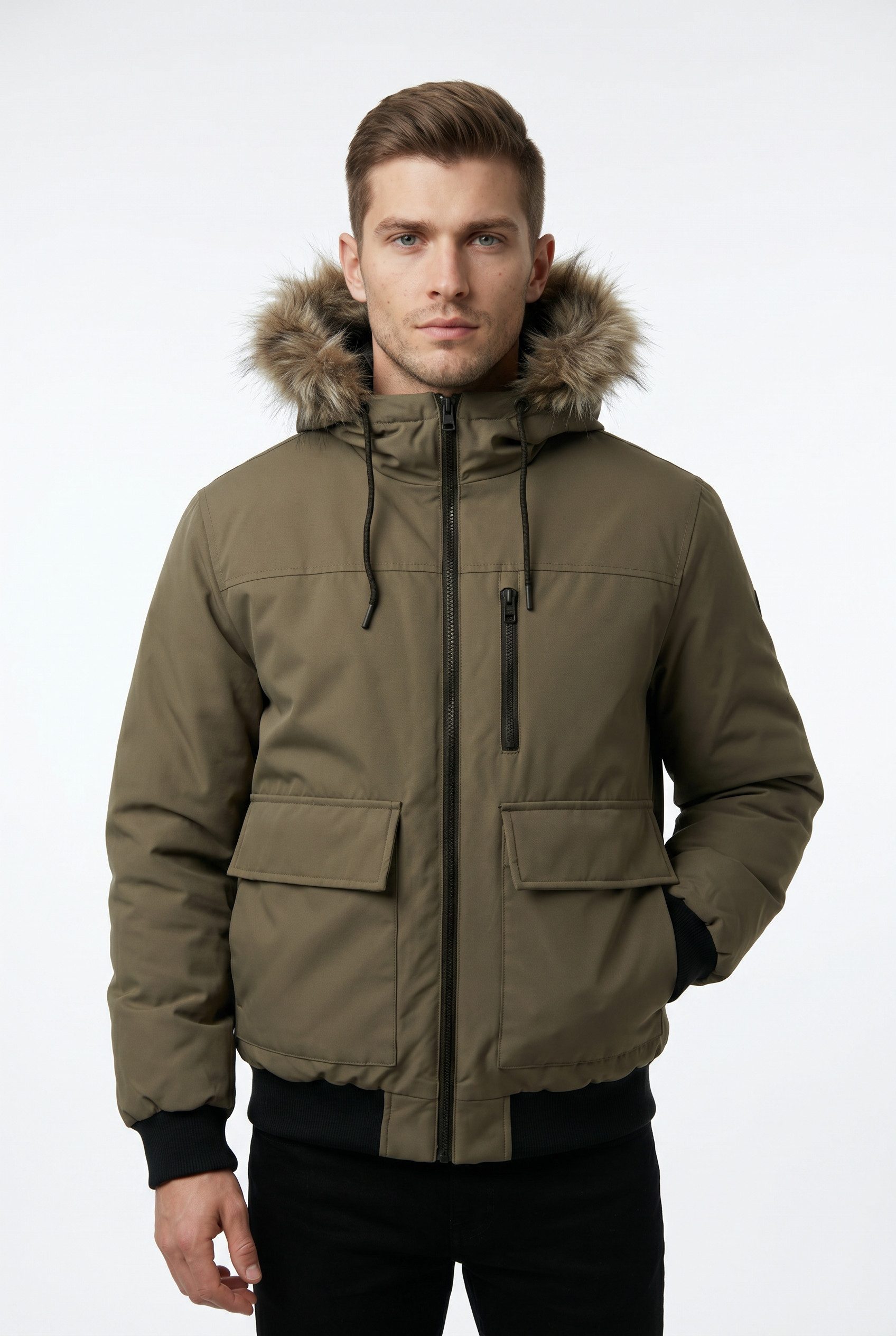 Jack & Jones Bomberjacke JJCHARLIE DETACHABLE FAUX FUR BOMBER