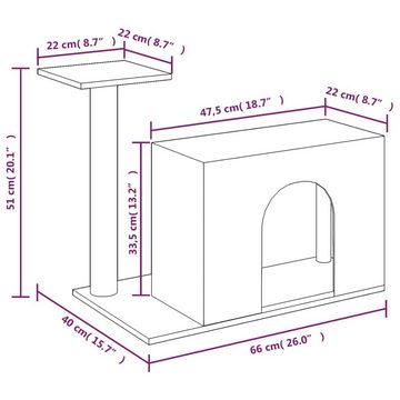 vidaXL Kratzbaum Kratzbaum mit Sisal-Kratzsäule Creme 51 cm Katze Spielplatz Abenteuer