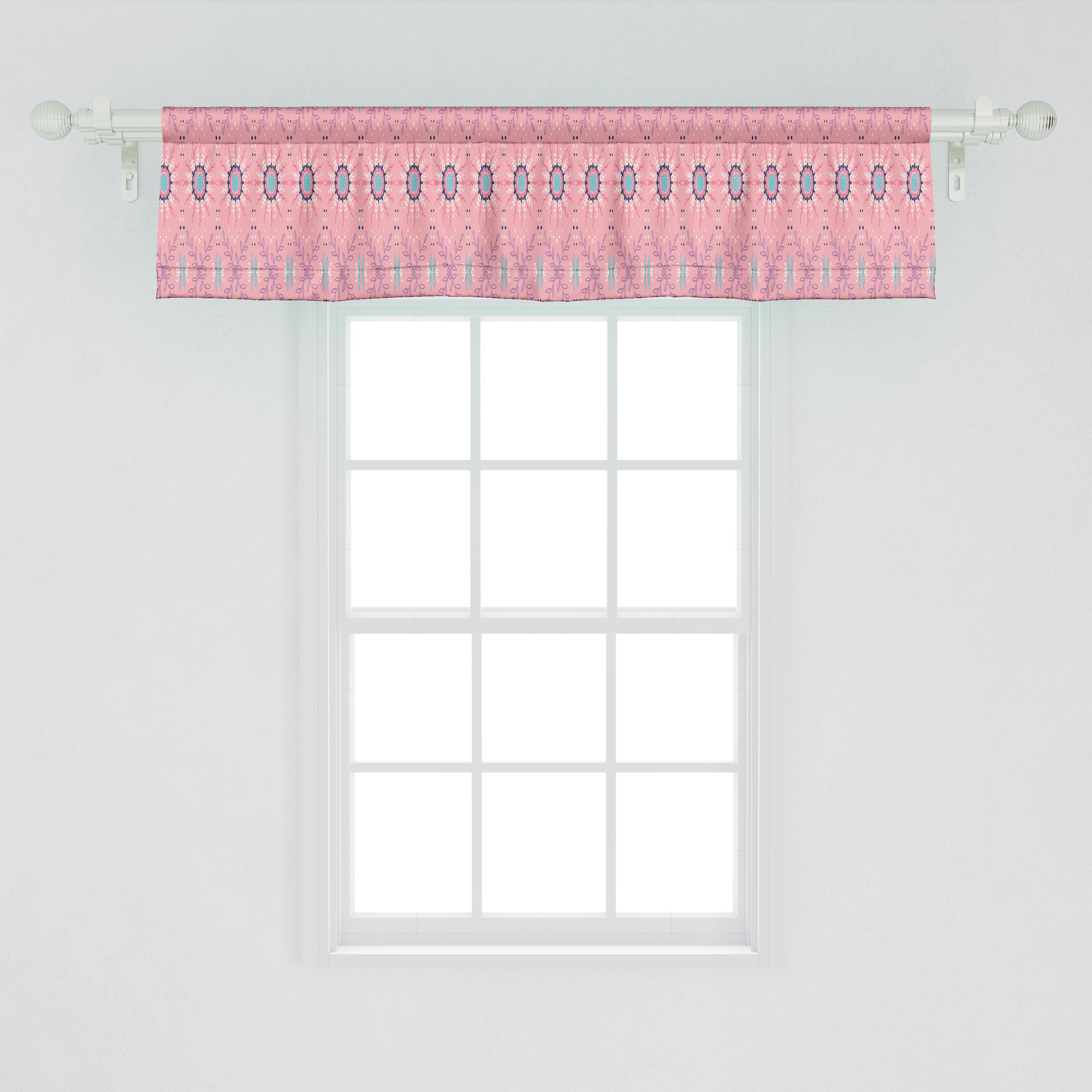 Schlafzimmer mit Scheibengardine Frühlings-Zeit-Motive Volant Küche Stangentasche, Blumen Vorhang Microfaser, für Abakuhaus, Dekor