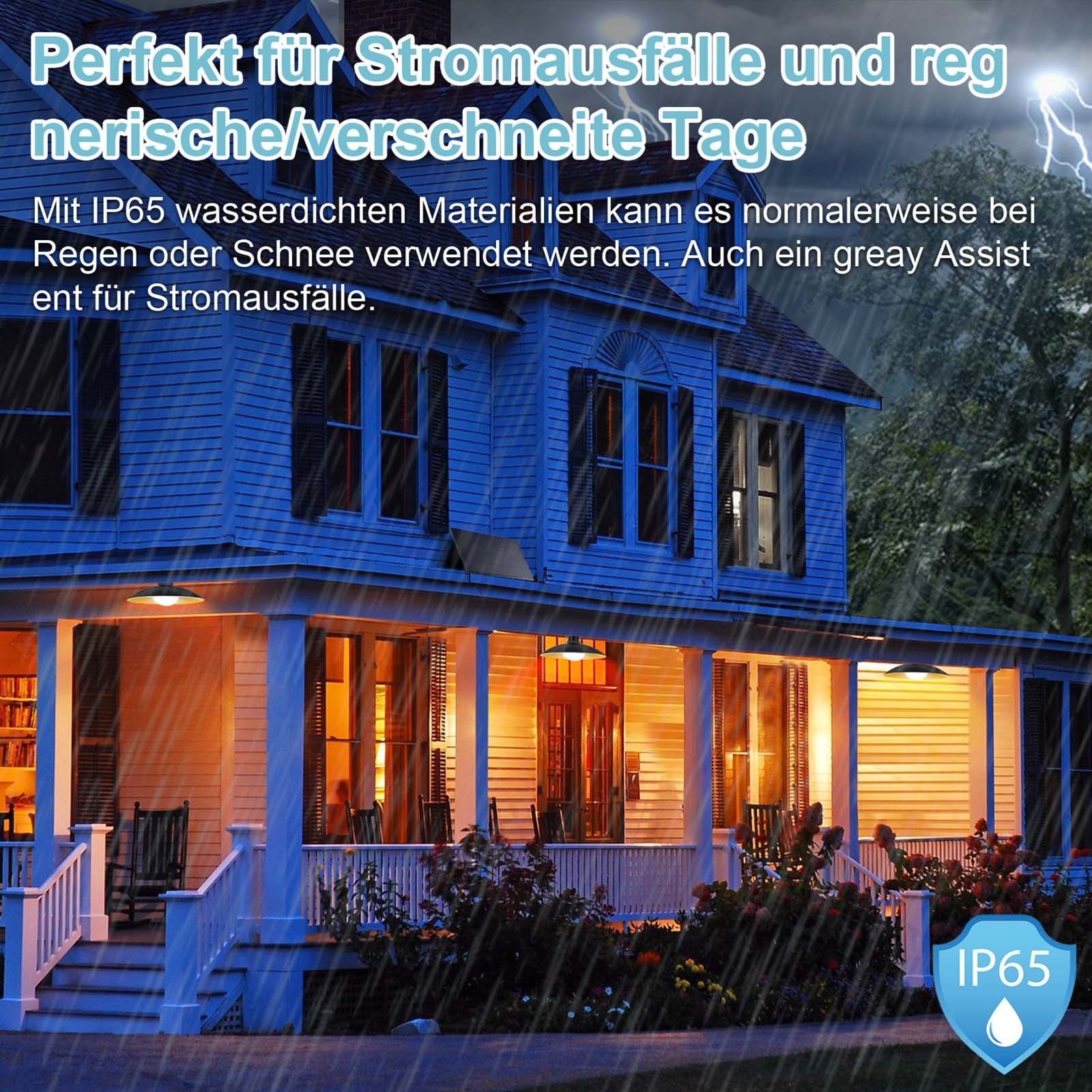 MUPOO Pendelleuchte Solar Hängelampen für Außen,Solar Pendelleuchte mit Fernbedienung, 3 Kopf Solar Pendelleuchte mit Fernbedienung, IP65 Wasserdicht Solar Hängeleuchte Outdoor Dimmbar Timer