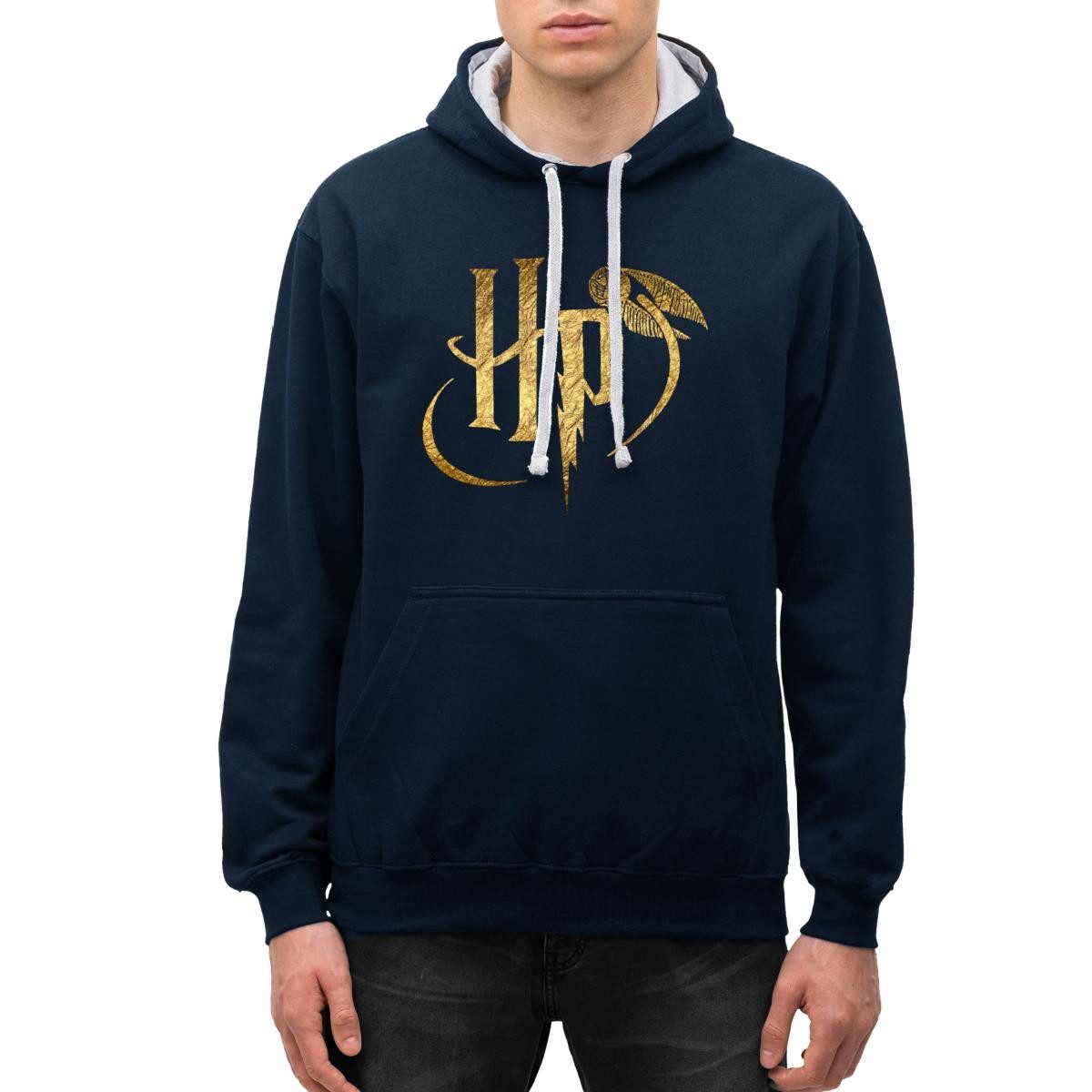 Hoodie Harry Potter HP Logo Unisex Kontrast Hoodie