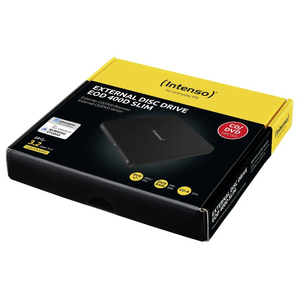 Intenso EOD 400D Slim Disc-Laufwerk (USB 3.2 Gen 1, DVD Super Multi DL, Schwarz) – Bild 3 von 5