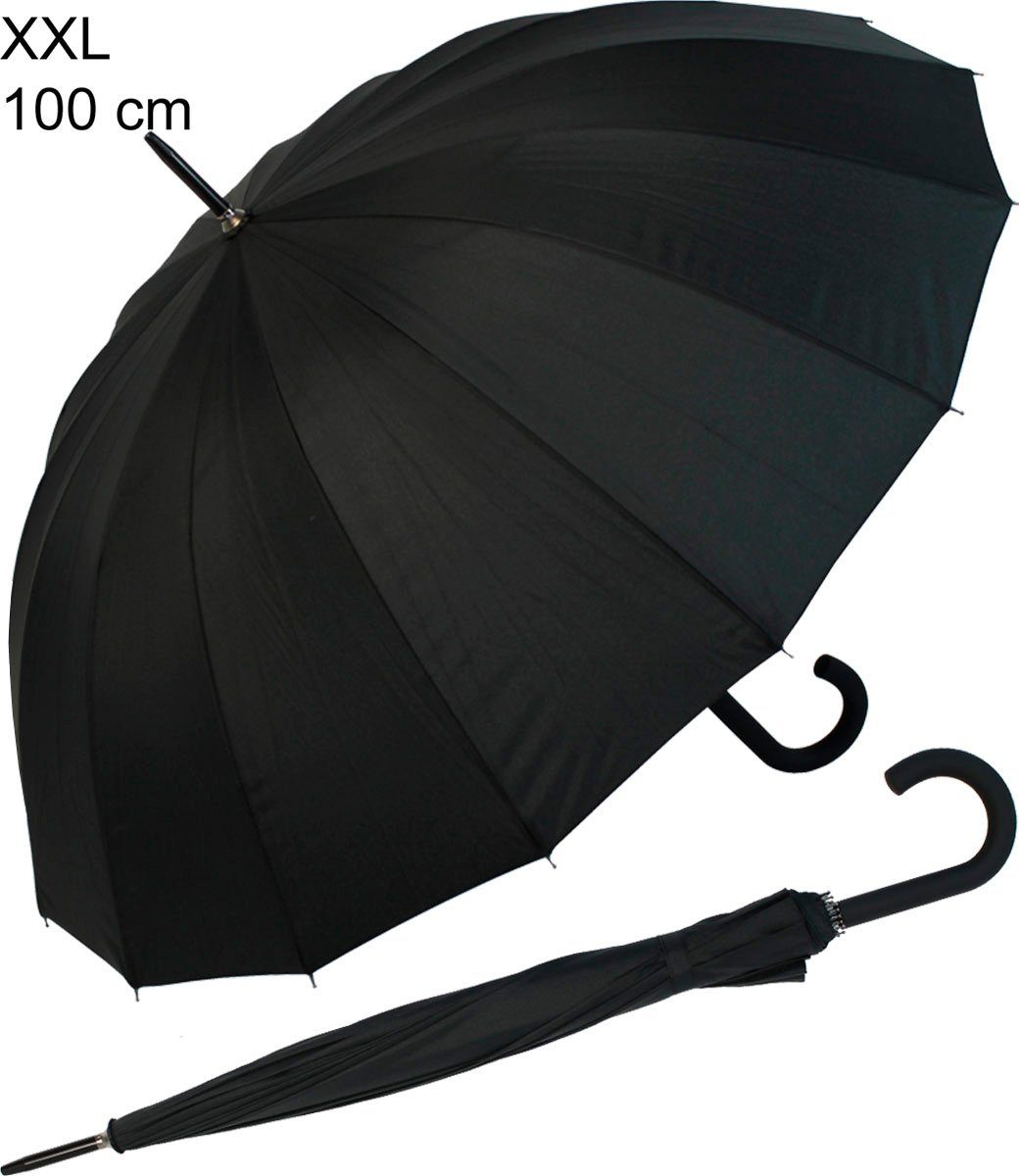 iX-brella Stockregenschirm mit 16-teiligem Dach und Auf-Automatik, mit Fiberglas-Stahl-Gestell, in vielen Farben