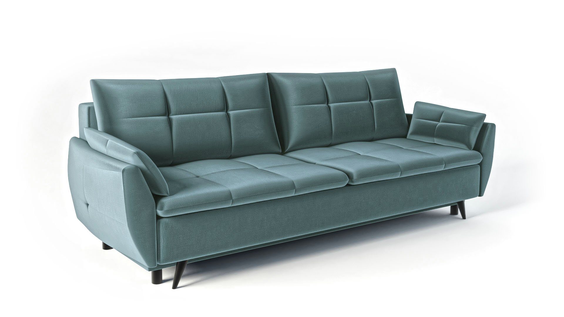 Siblo 3-Sitzer Dreisitzer Minze Britta Sofa - Modernes 3-Sitzer Bettzeugbehälter Sofa Schlaffunktion mit 3 