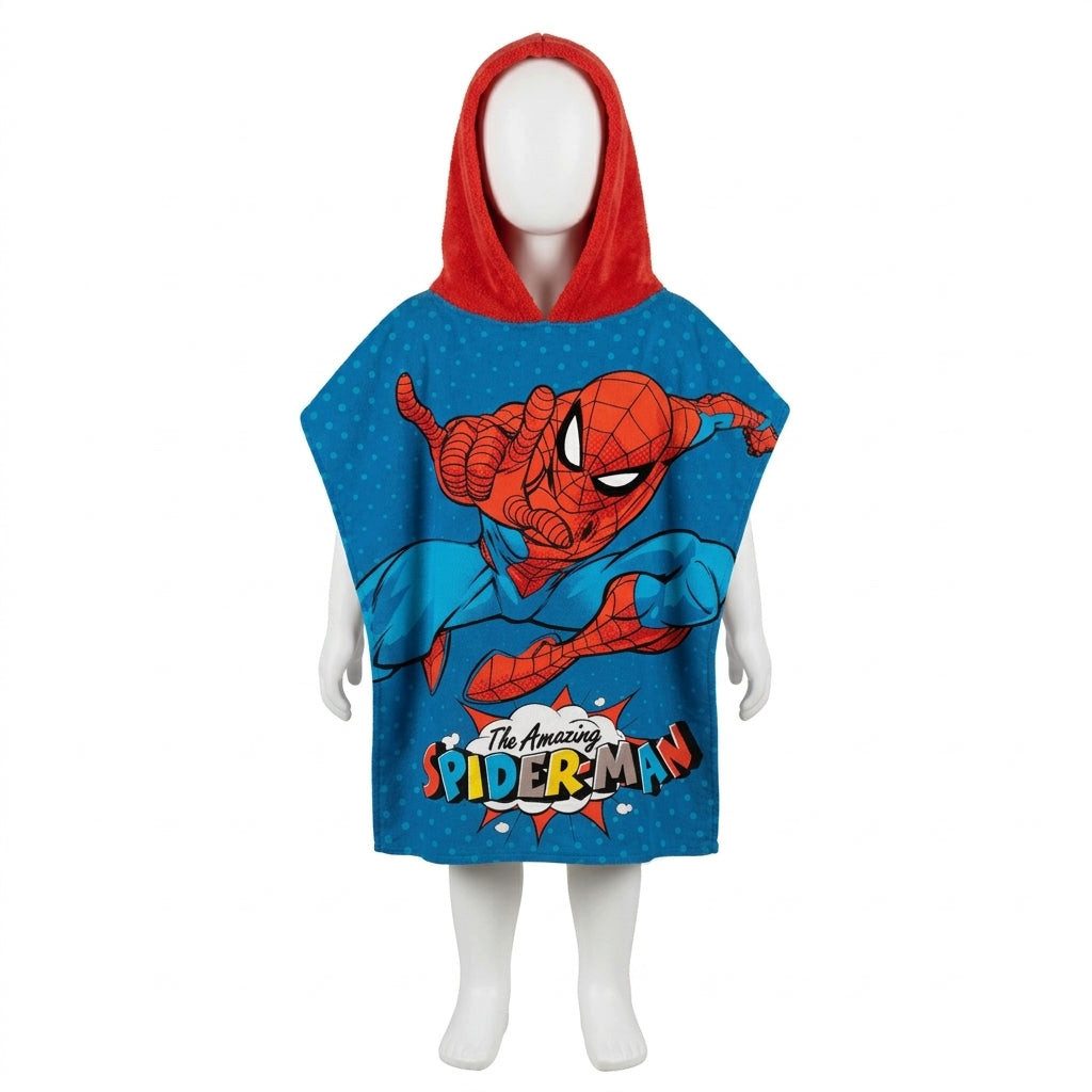 Spiderman Badeponcho Spider-Man Amazing, Baumwolle, Mit Kapuze