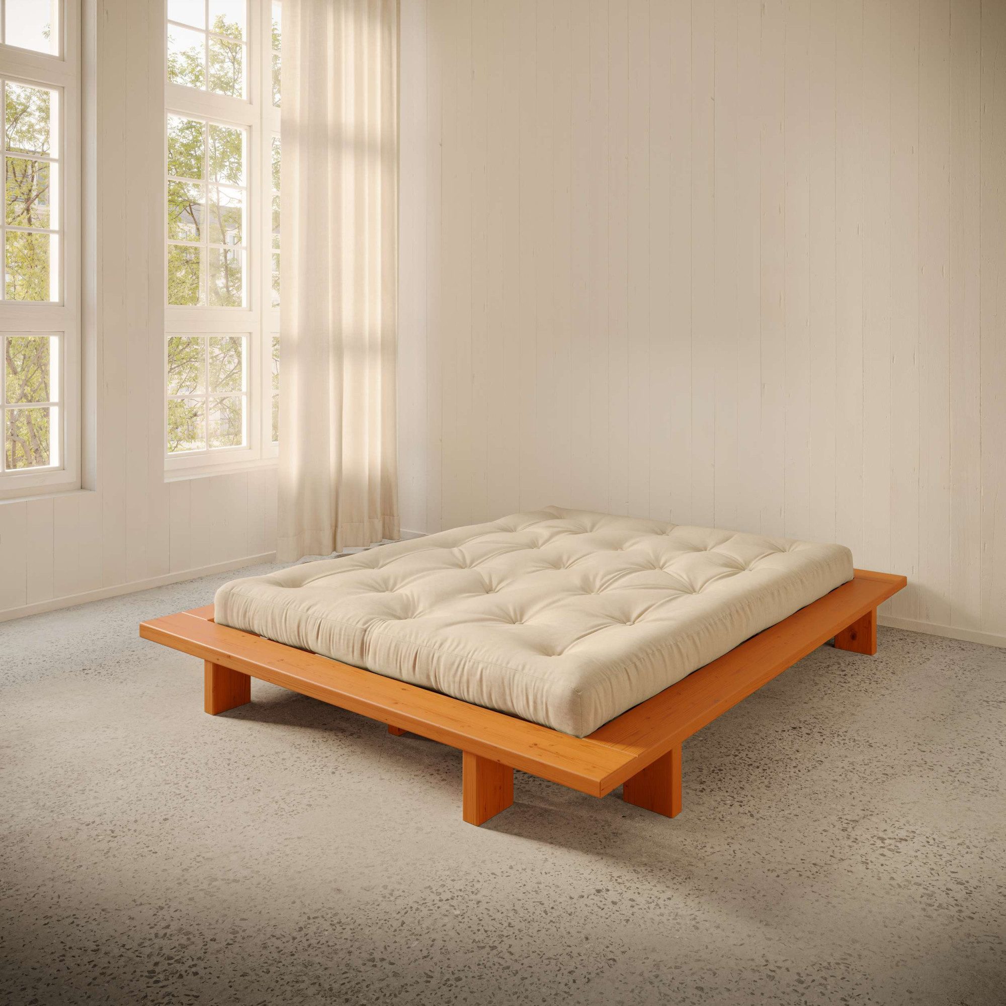 Karup Design Futonbett Bettgestell JAPAN BED Futonbett aus FSC®-zertifiziertem Massivholz (Mit Lattenrost), zeitlos, bequem & in mehreren Farben und Größen erhältlich