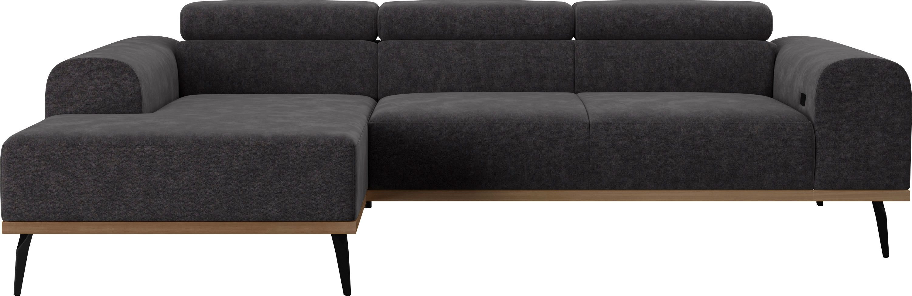 PLACES OF STYLE Ecksofa "Carlo L-Form" mit Kopfteilverstellung & Holz-Rahme günstig online kaufen