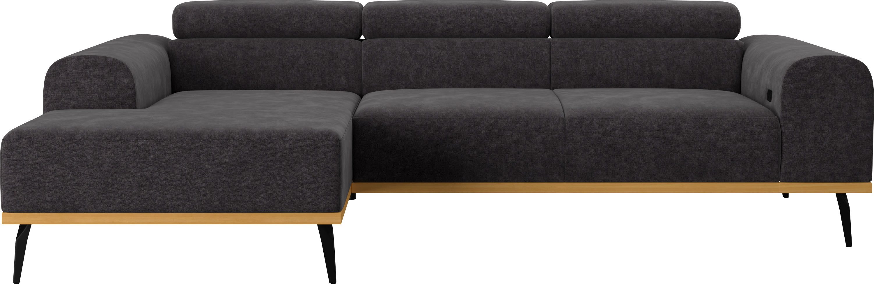 Places of Style Ecksofa "Carlo L-Form", mit Kopfteilverstellung & Holz-Rahm günstig online kaufen