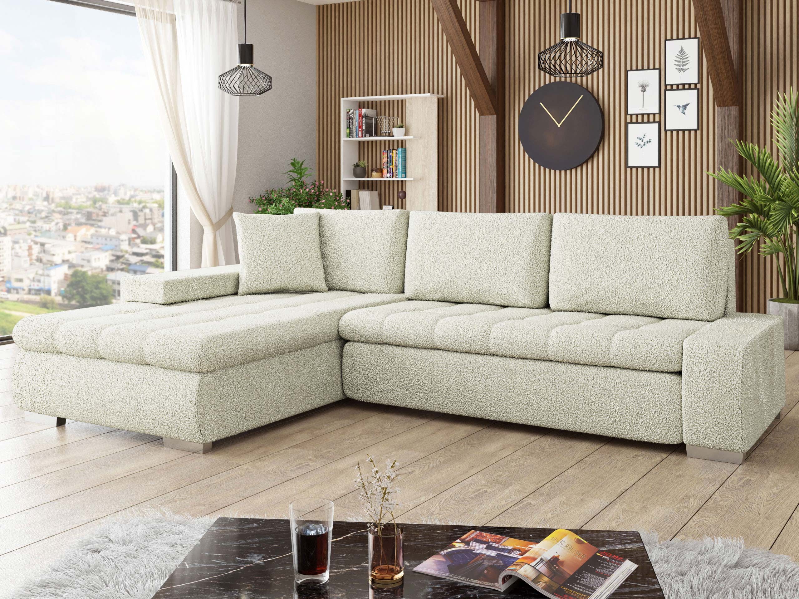 MIRJAN24 Ecksofa Orkan Premium, mit Schlaffunktion und Bettkasten, Elegante, Ottomane Universal