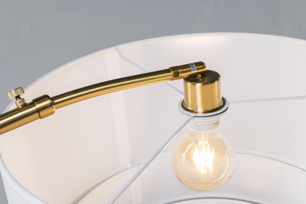 weiß Wohnzimmer riess-ambiente Metall gold, Ein-/Ausschalter, · · · Leuchtmittel, Bogenlampe · ohne Marmor / Modern 210cm LOUNGE DEAL Kunststoff
