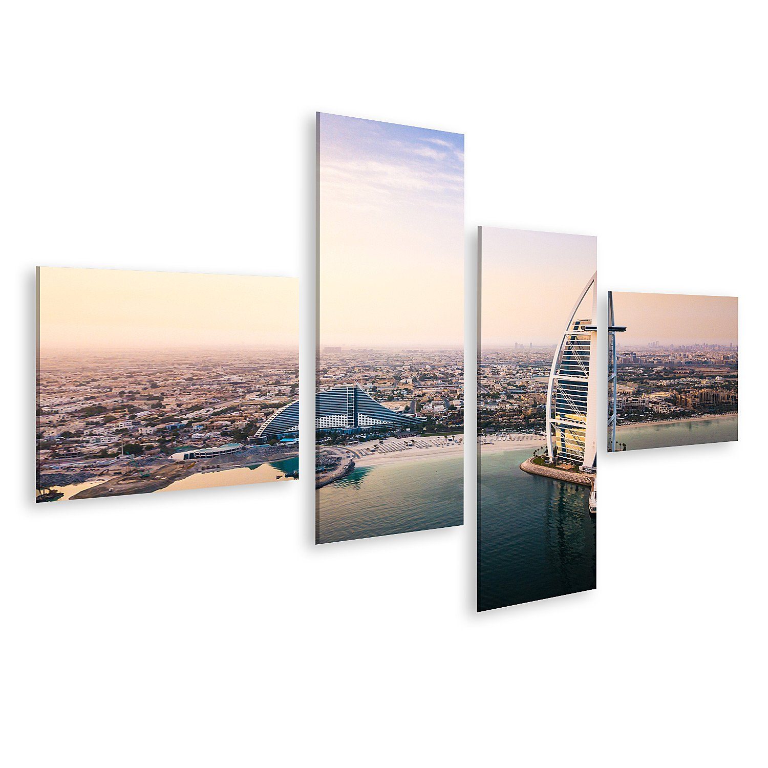 islandburner Leinwandbild Bild auf Leinwand Dubai Seaside Skyline und Burj Al Arab Luxushotel be