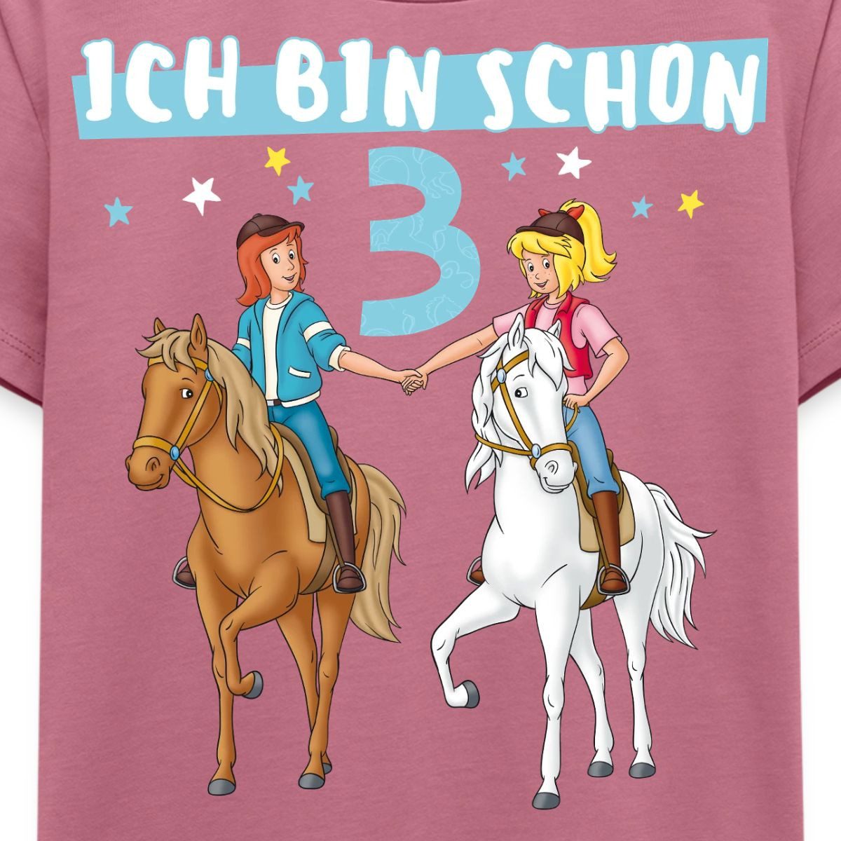 Spreadshirt T-Shirt Bibi & Tina Geburtstag Ich Bin Schon Drei Kinder Premium T-Shirt (1-tlg)