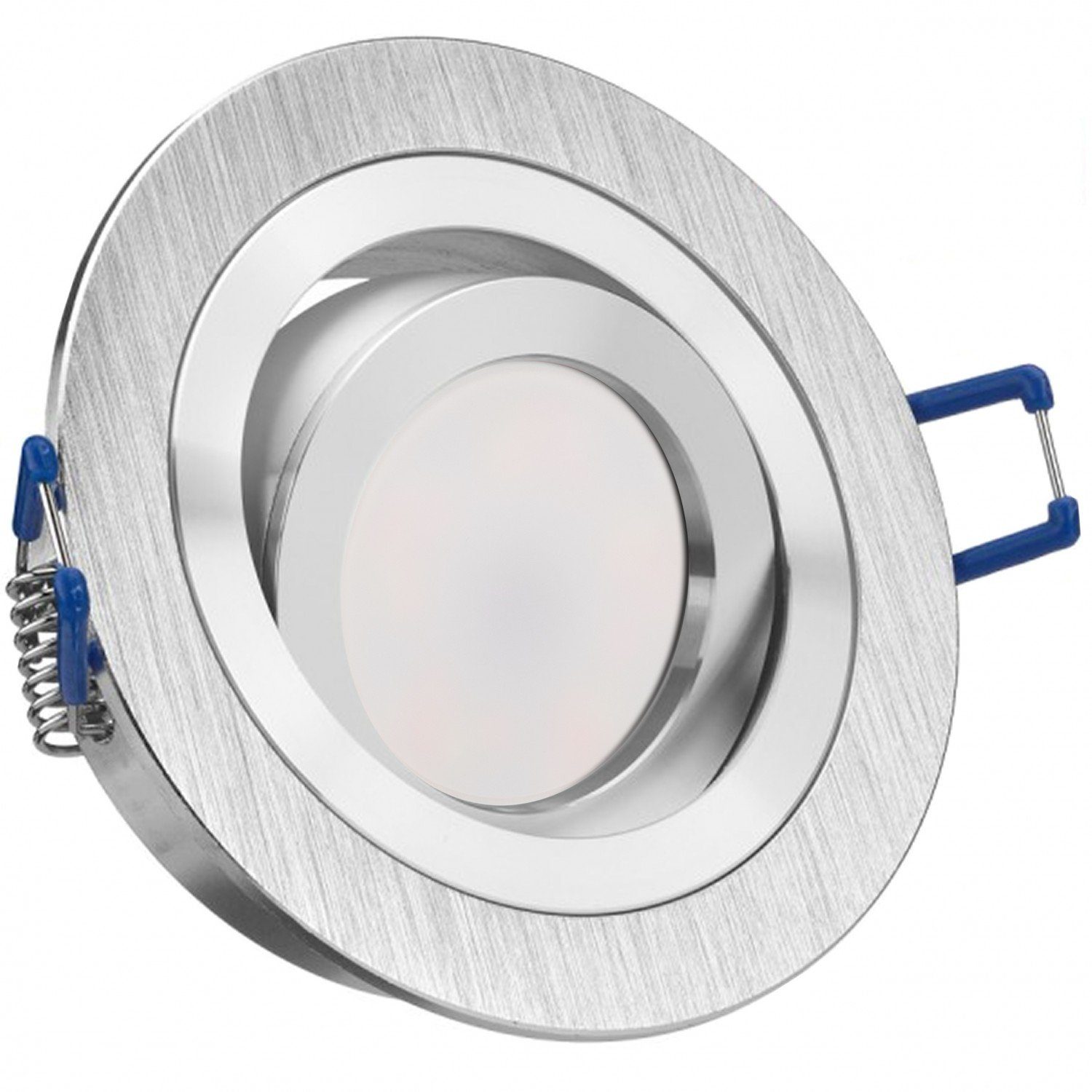 LED Einbaustrahler LED LEDANDO Set gebürstet Leuch mit aluminium 5W in extra flach Einbaustrahler