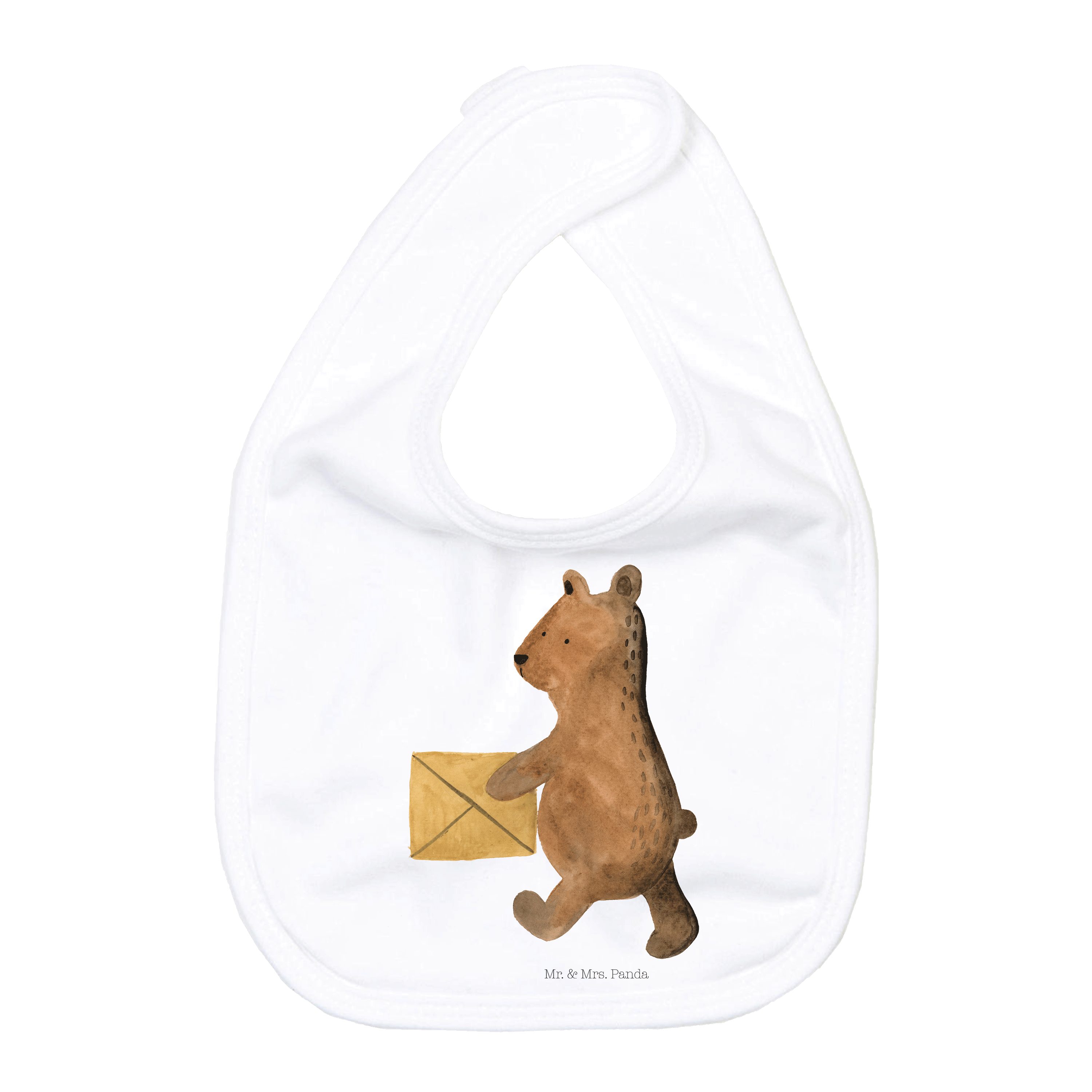 Tragetuch Bär Zuhause - Weiß - Geschenk, Teddy, Geschenk zur Geburt, Bär Zuhaus
