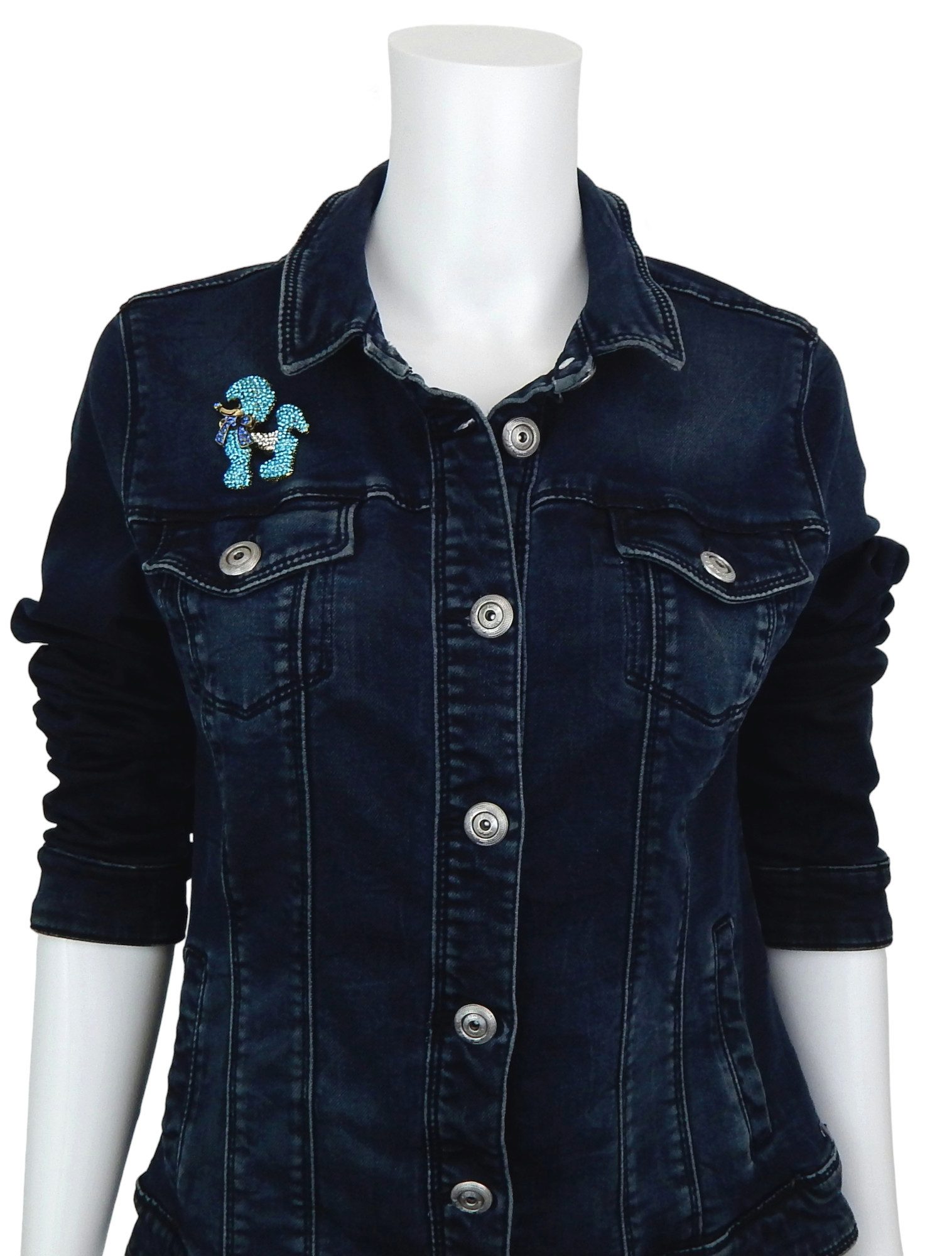 Ella Jonte Brosche, Trend Brosche Pudel Hund gold pink oder blau Strass günstig online kaufen