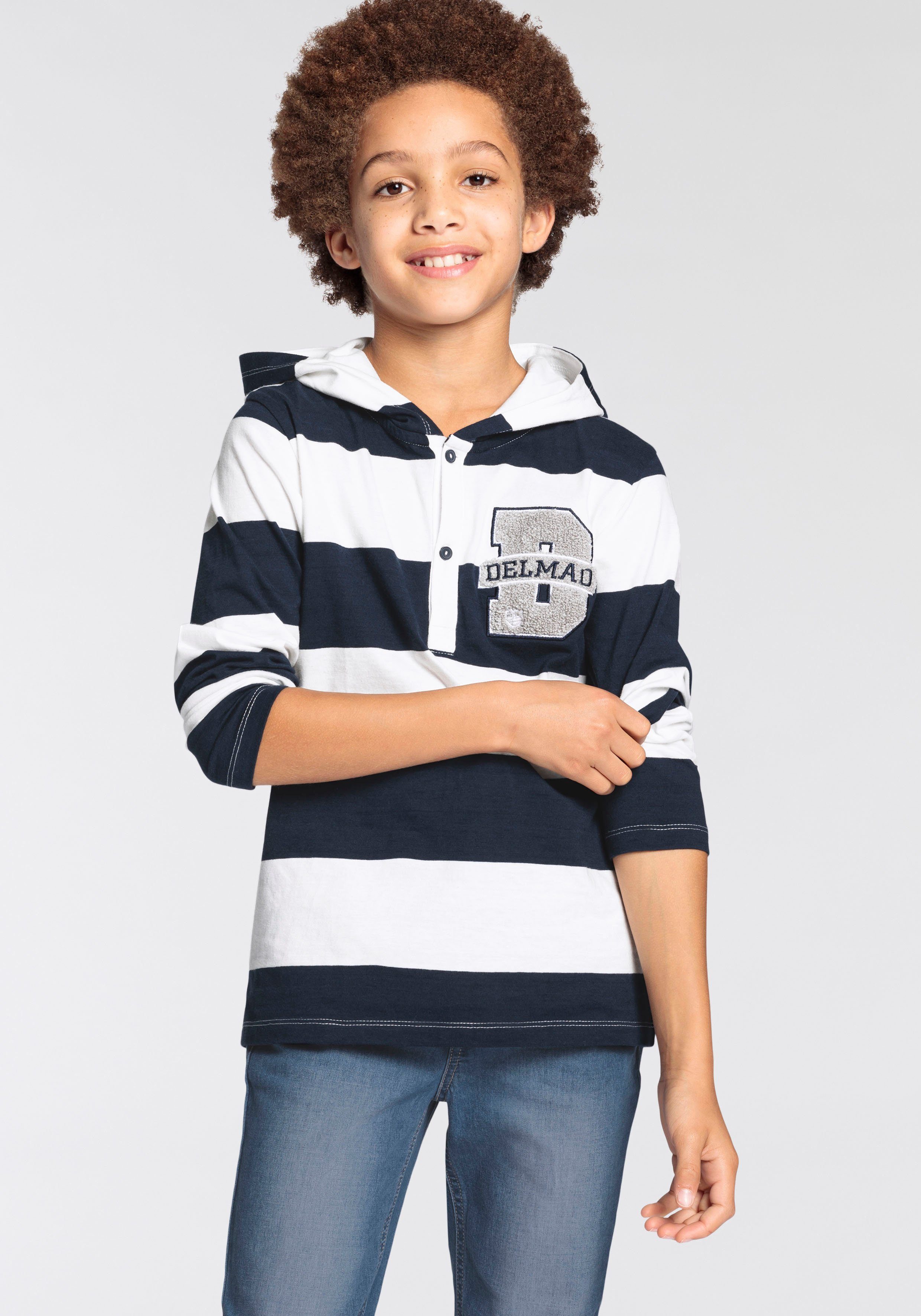 DELMAO Kapuzenshirt für Jungen, Ringelshirt, NEUE MARKE | Kapuzenshirts