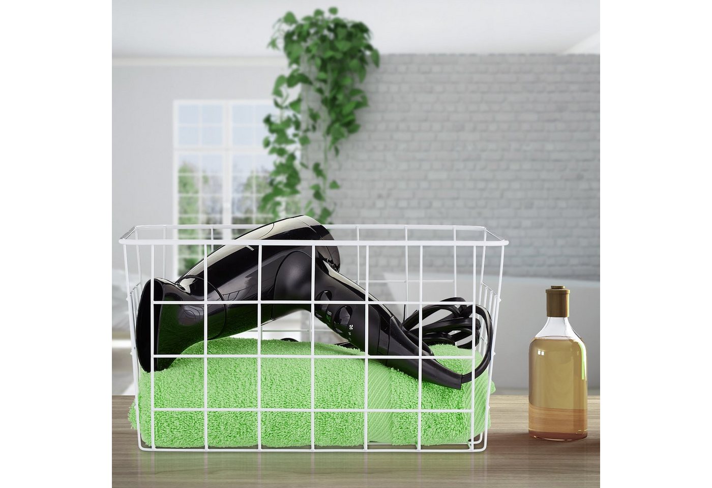 Thumbnail - relaxdays Allzweckkorb Drahtkorb 3er Set, weiß
