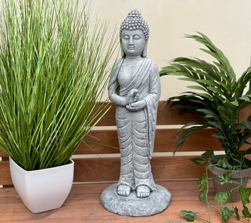 Stone and Style Gartenfigur Steinfigur stehender Shiva frostfest massiver Steinguss