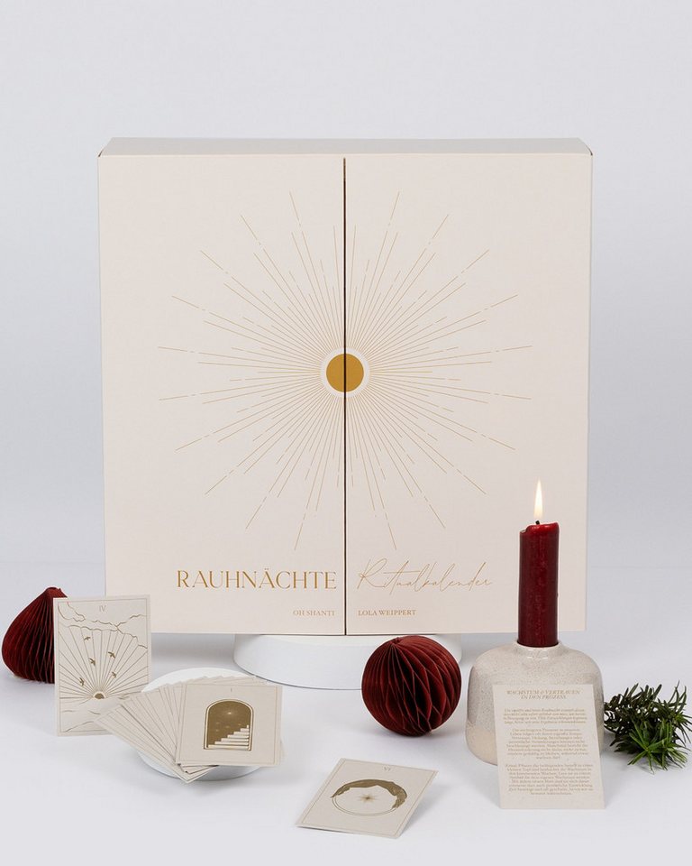 Oh Shanti Adventskalender Rauhnächte Kalender by Lola Weippert - 12 Rituale, Rauhnächte Set mit 12 Karten & Boxen – Lola Weippert – vegan