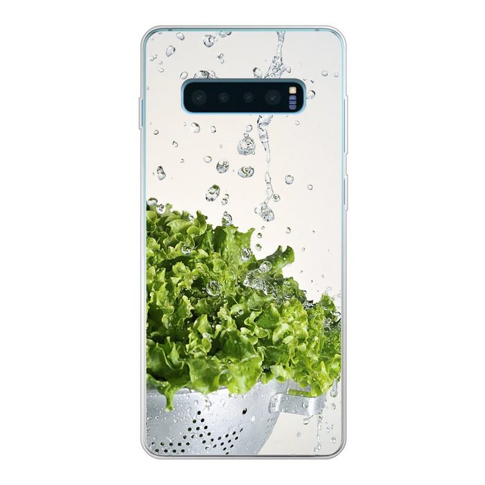MuchoWow Handyhülle Salat in einem Sieb anfeuchten Phone Case Handyhülle Samsung Galaxy S10+ Silikon Schutzhülle