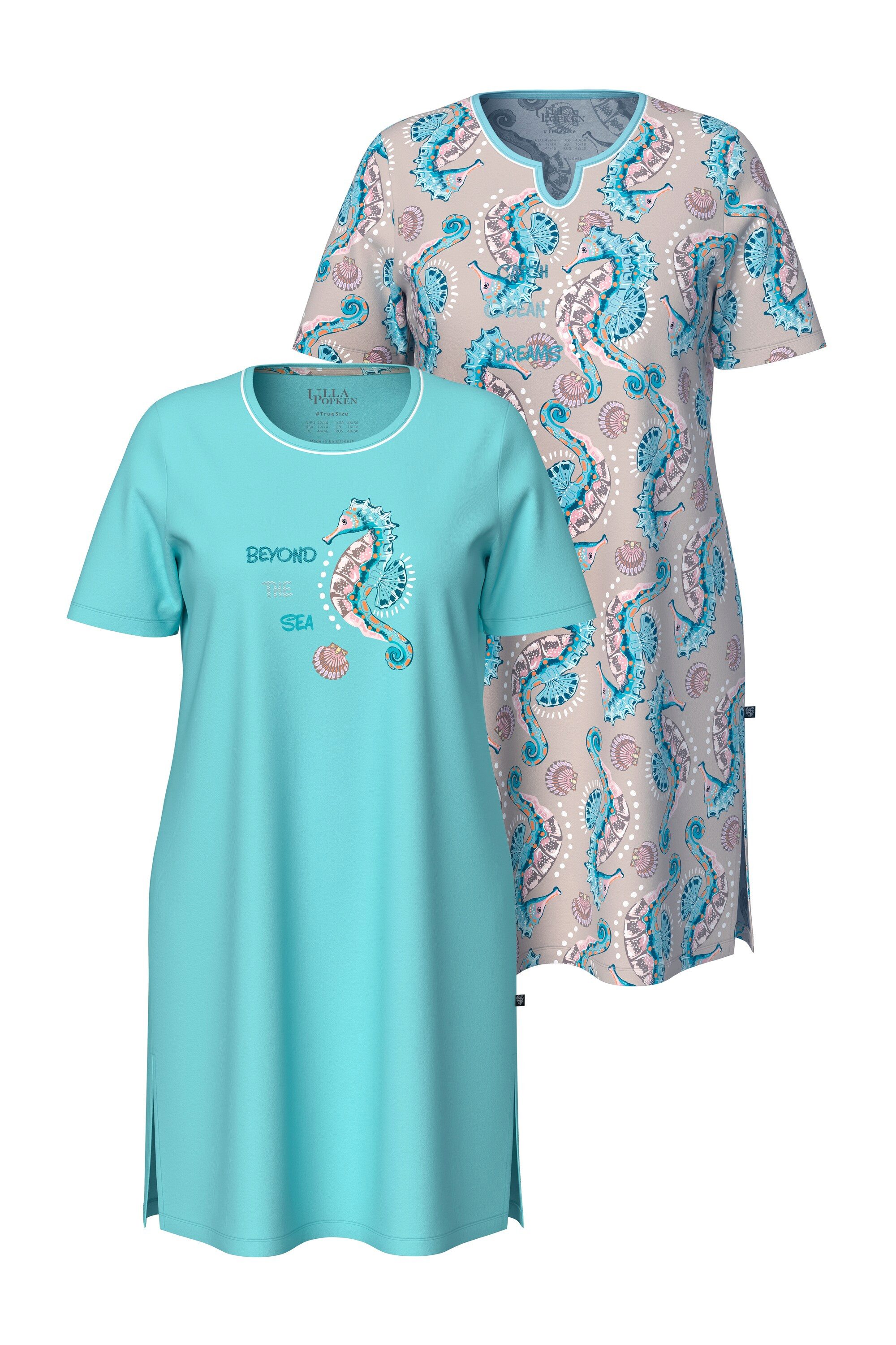 Ulla Popken Bigshirt Bigshirts 2er-Pack Seepferdchen günstig online kaufen