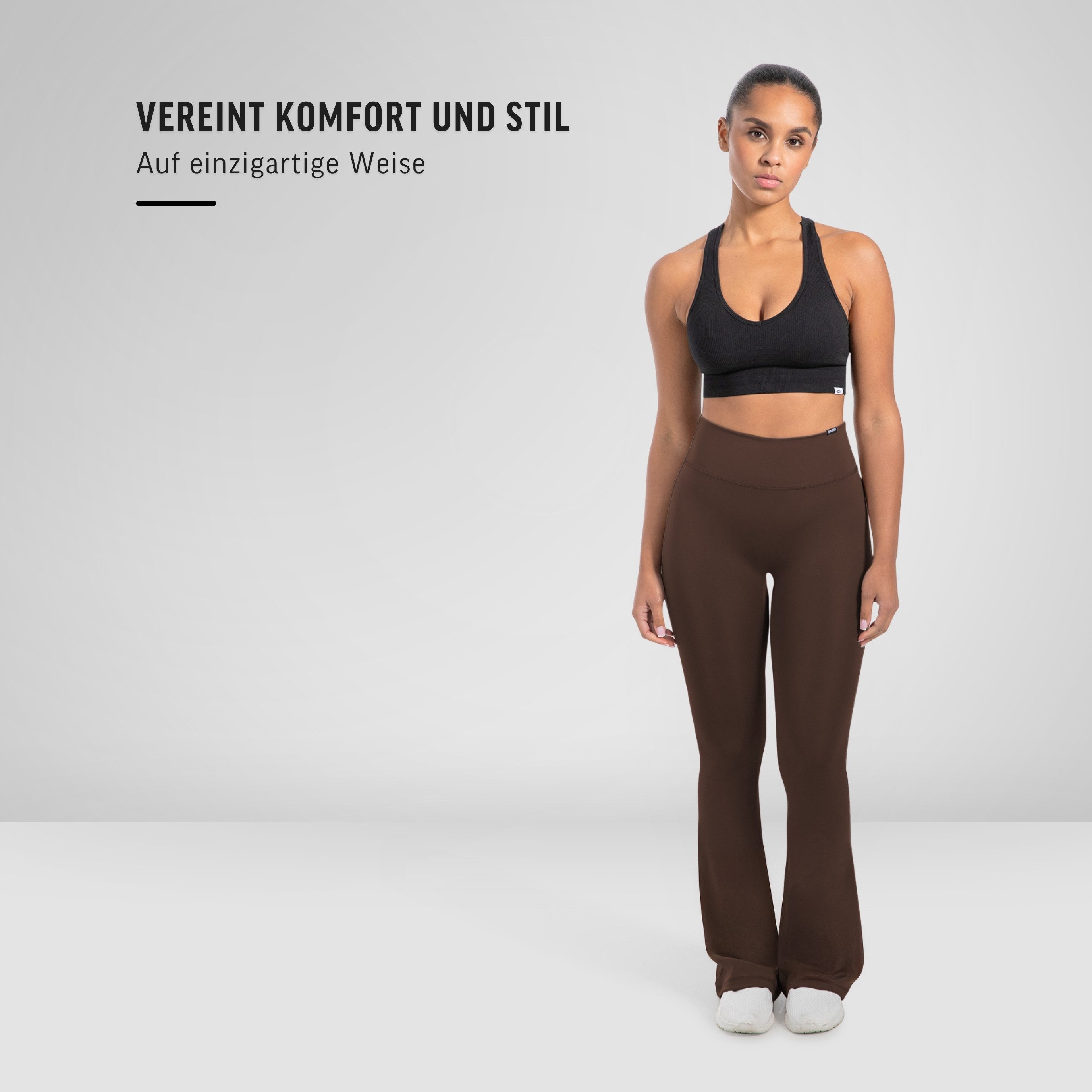 Smilodox Schlaghose Loreen, Flared Seamless Sportleggings, Schlaghose, Blickdicht Slim Fit Booty Yogahose, Elastisch Fitnessleggings, Gym, Freizeit