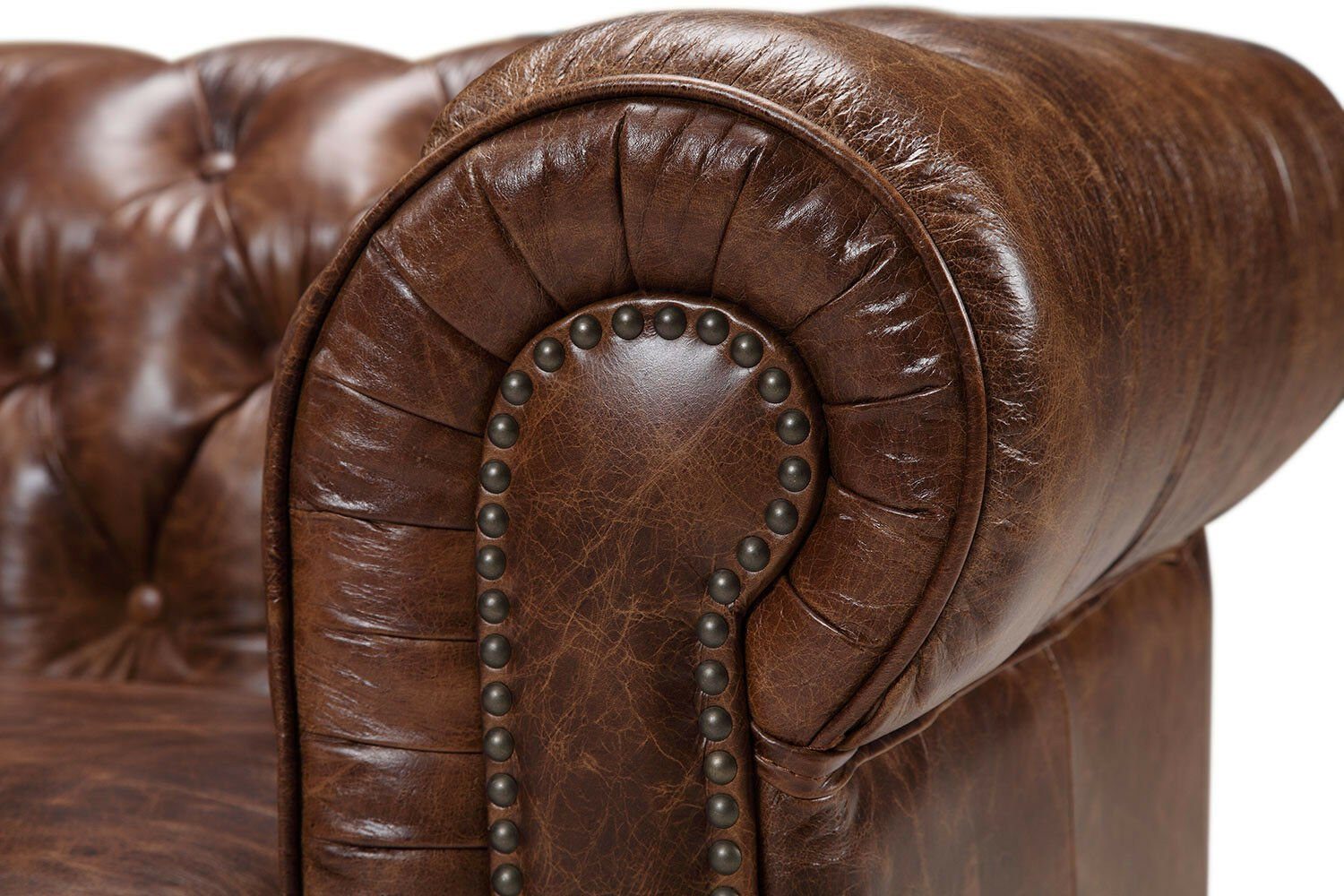 Sitzer Sofa Polster Dreisitzer Chesterfield-Sofa, Neu 3 JVmoebel Sofa Couch Stil Antik Leder