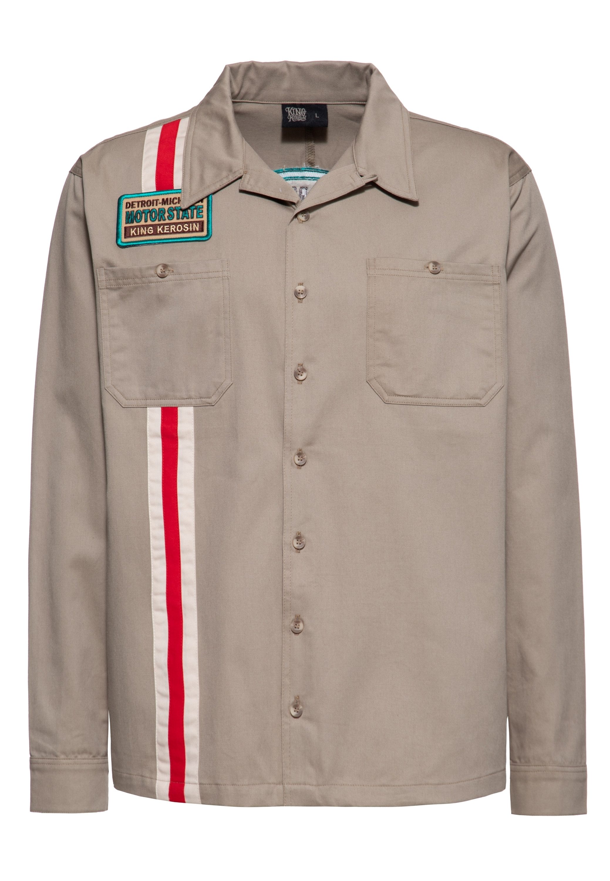 KingKerosin Langarmhemd Kustom Kulture V8 mit hochwertigem Stickpatch auf R günstig online kaufen