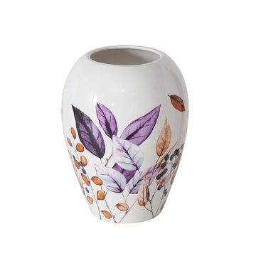 BOLTZE Dekovase "Brinja" aus Keramik in braun/weiß/lila H23cm, Vase