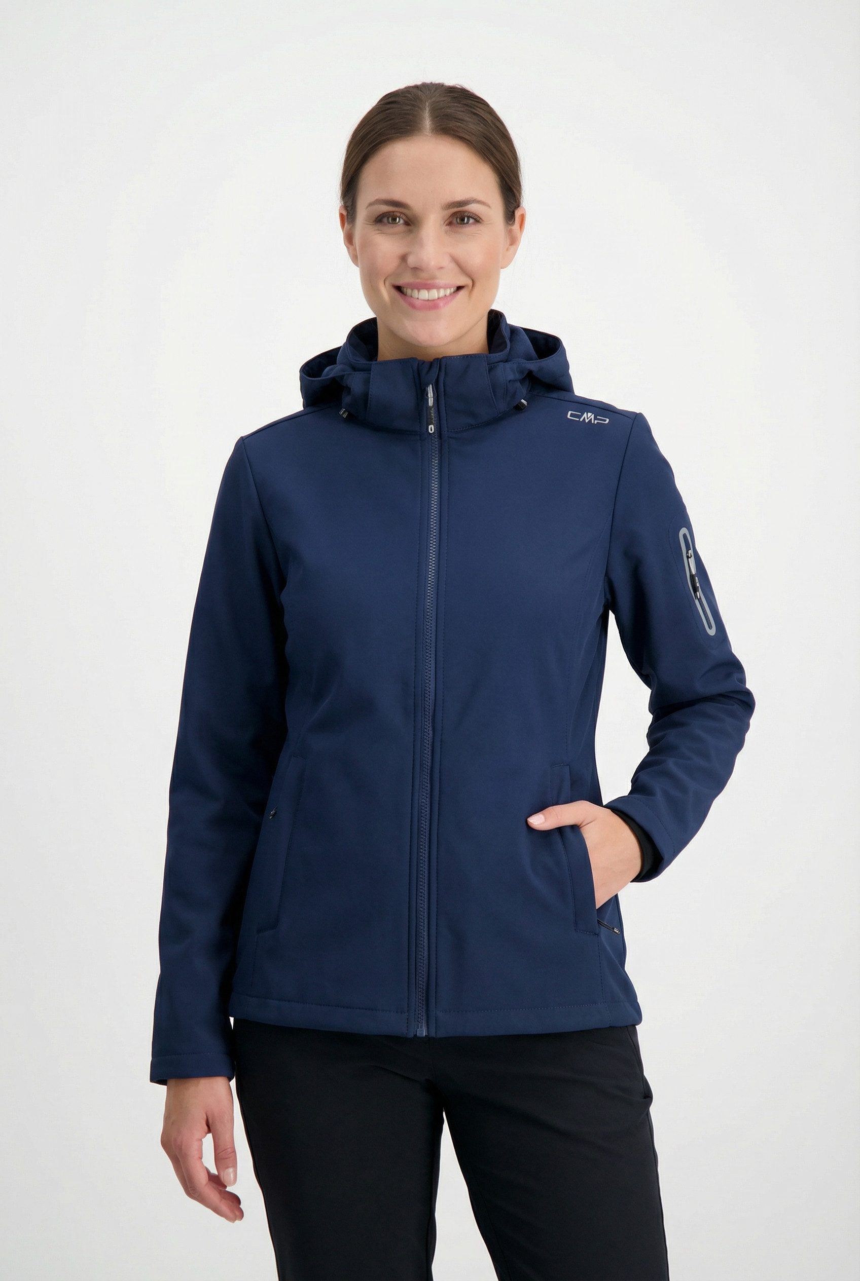 CMP Softshelljacke WOMAN JACKET ZIP HOOD sportlicher Stil, wärmend, wind- und wasserabweisend